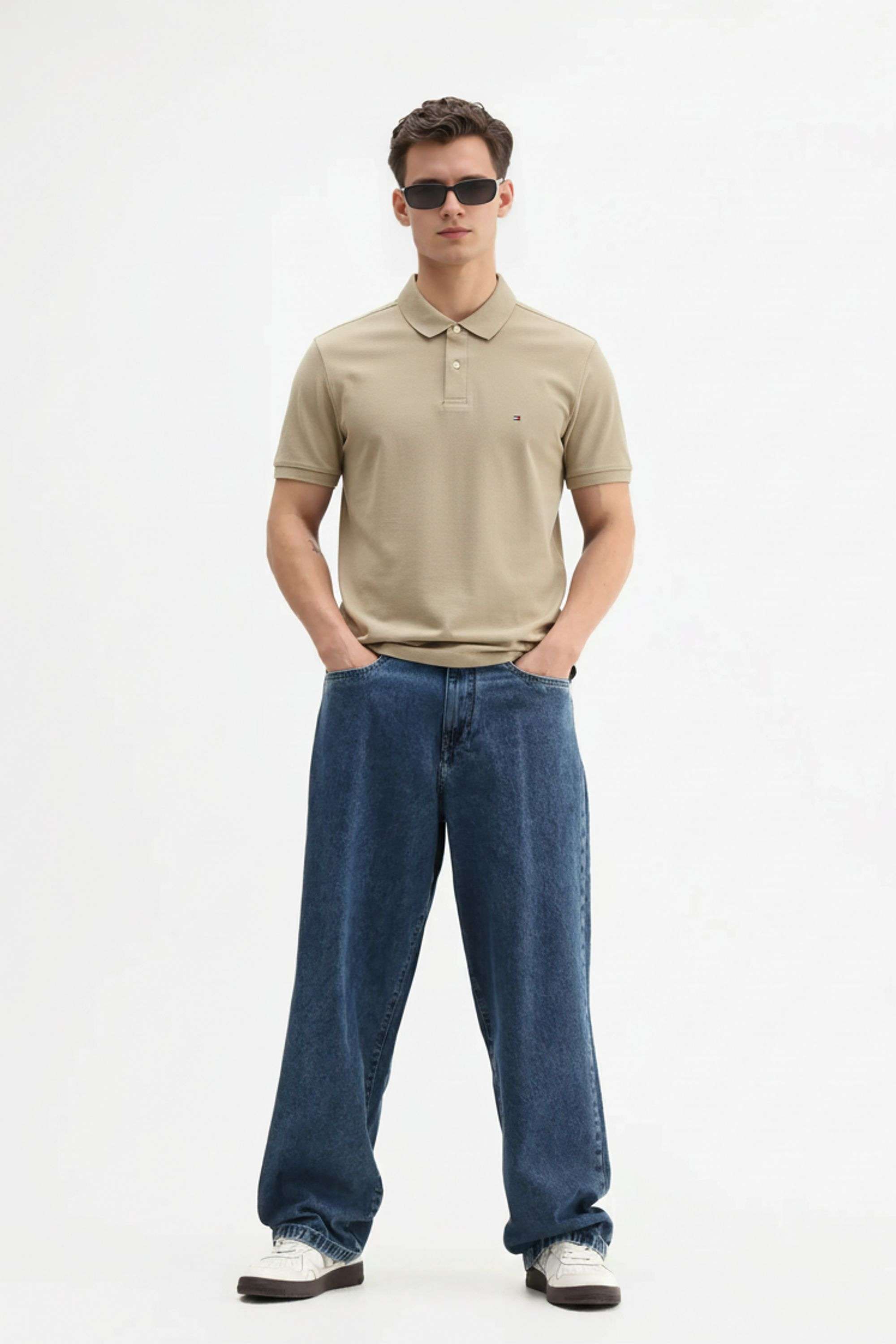 Solid-Blended-Fabric-Polo-Men-s-T-Shirt