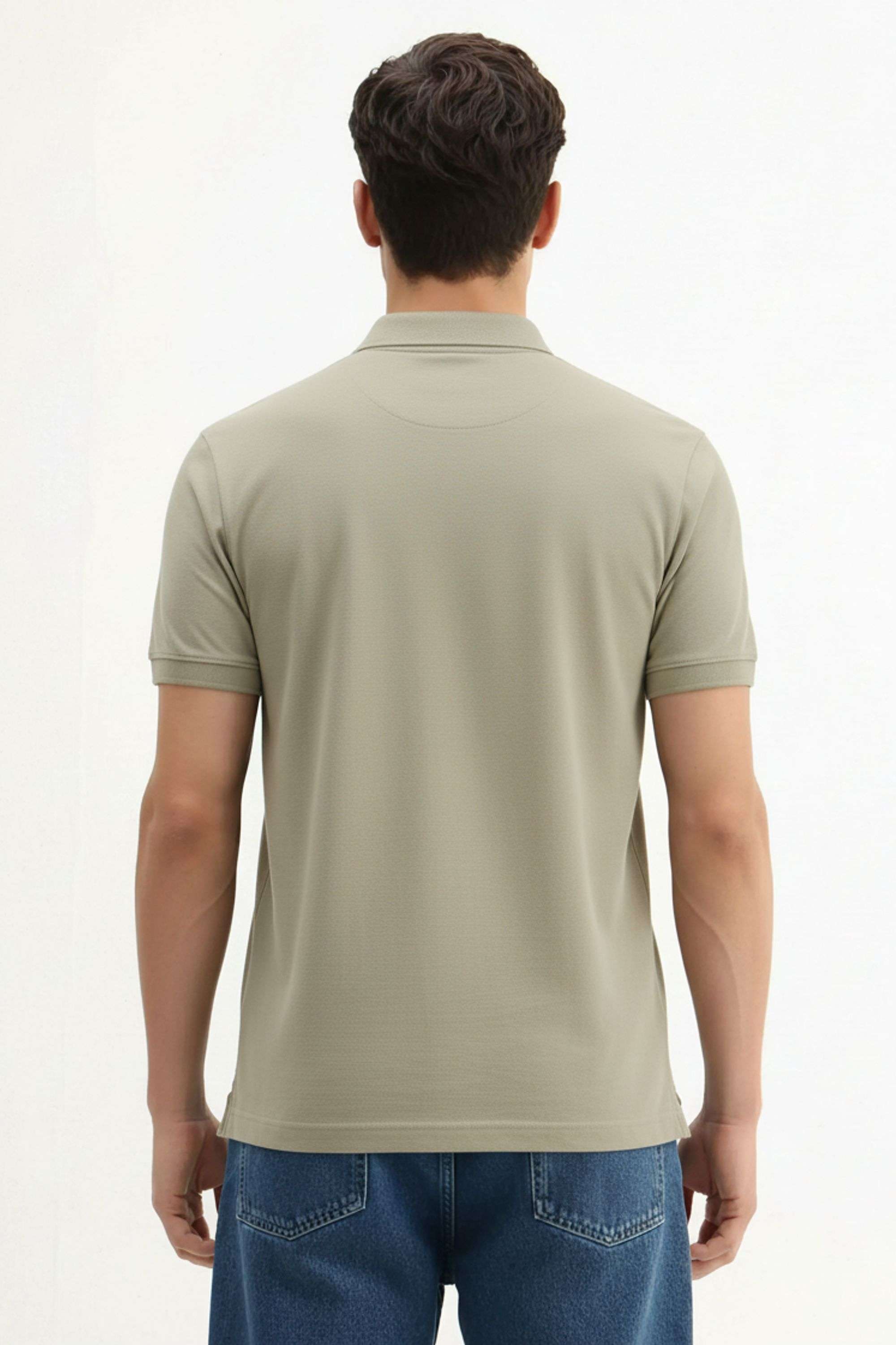 Solid-Blended-Fabric-Polo-Men-s-T-Shirt
