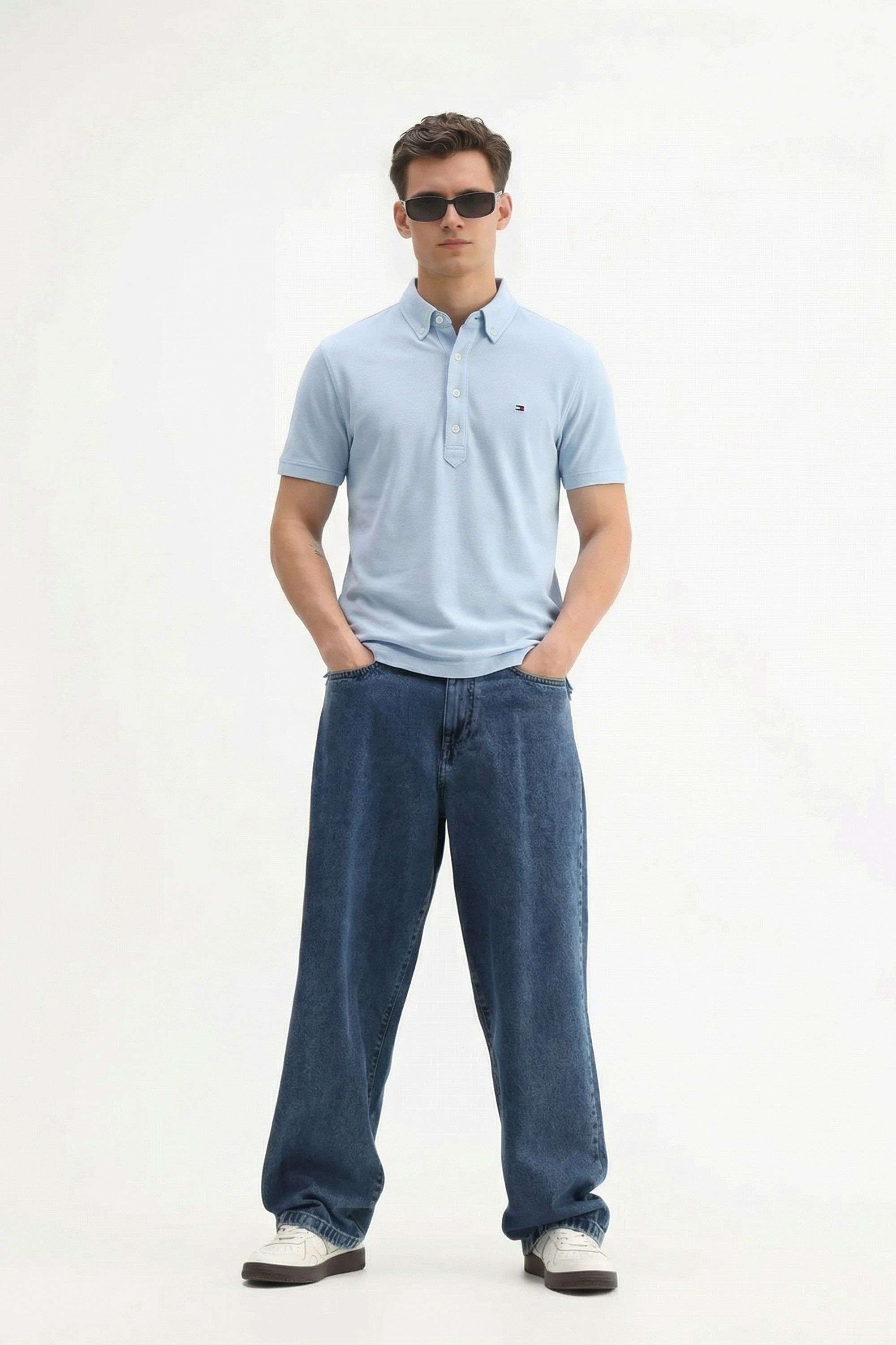 Solid-Cotton-Collared-Men-s-T-Shirt