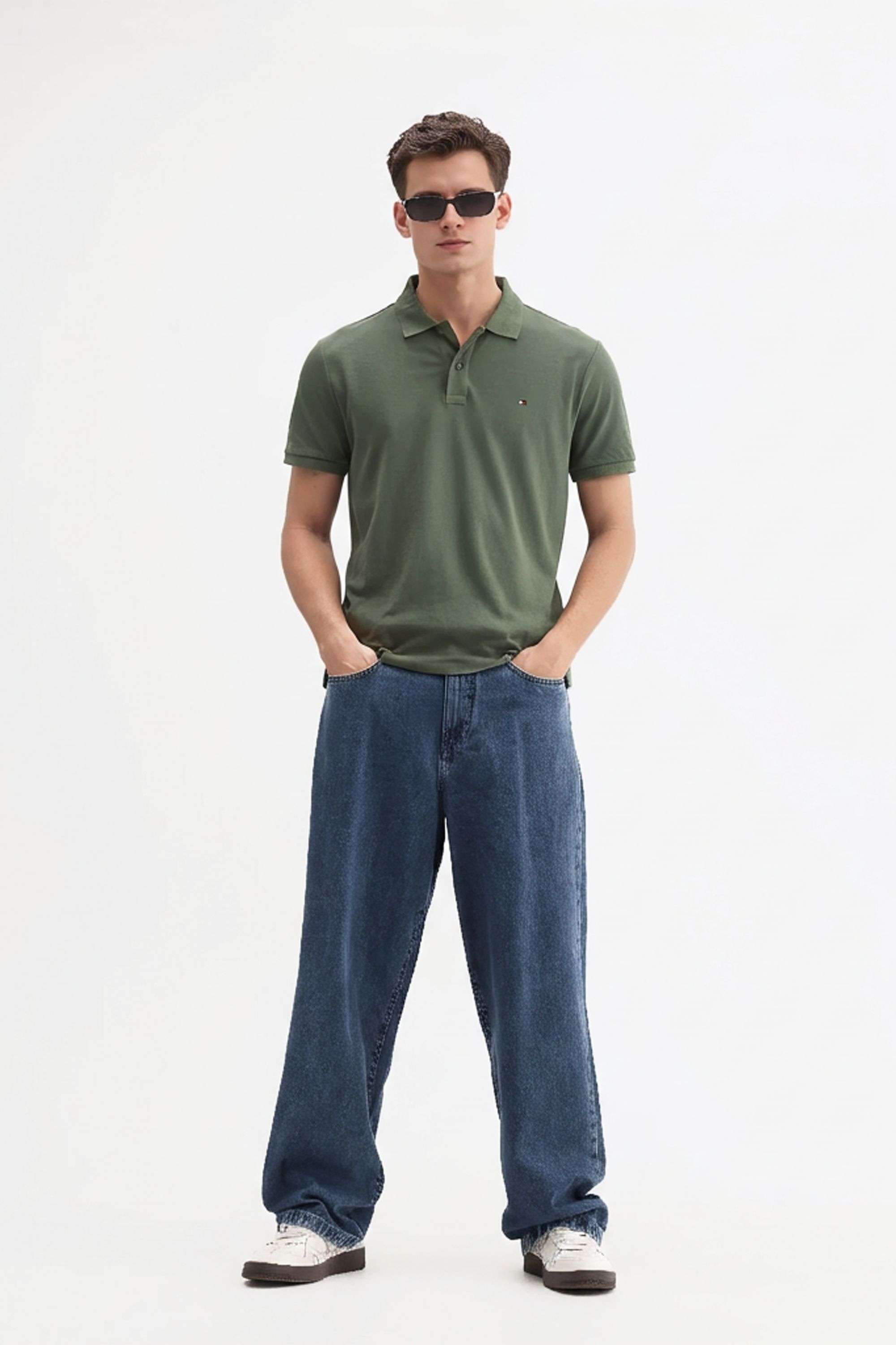 Solid-Blended-Fabric-Polo-Men-s-T-Shirt