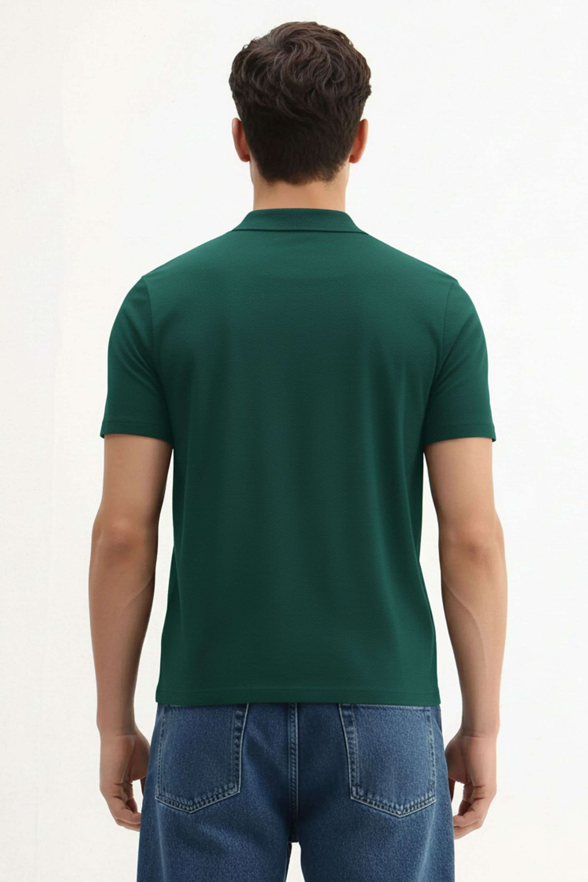 Solid-Blended-Fabric-Polo-Men-s-T-Shirt