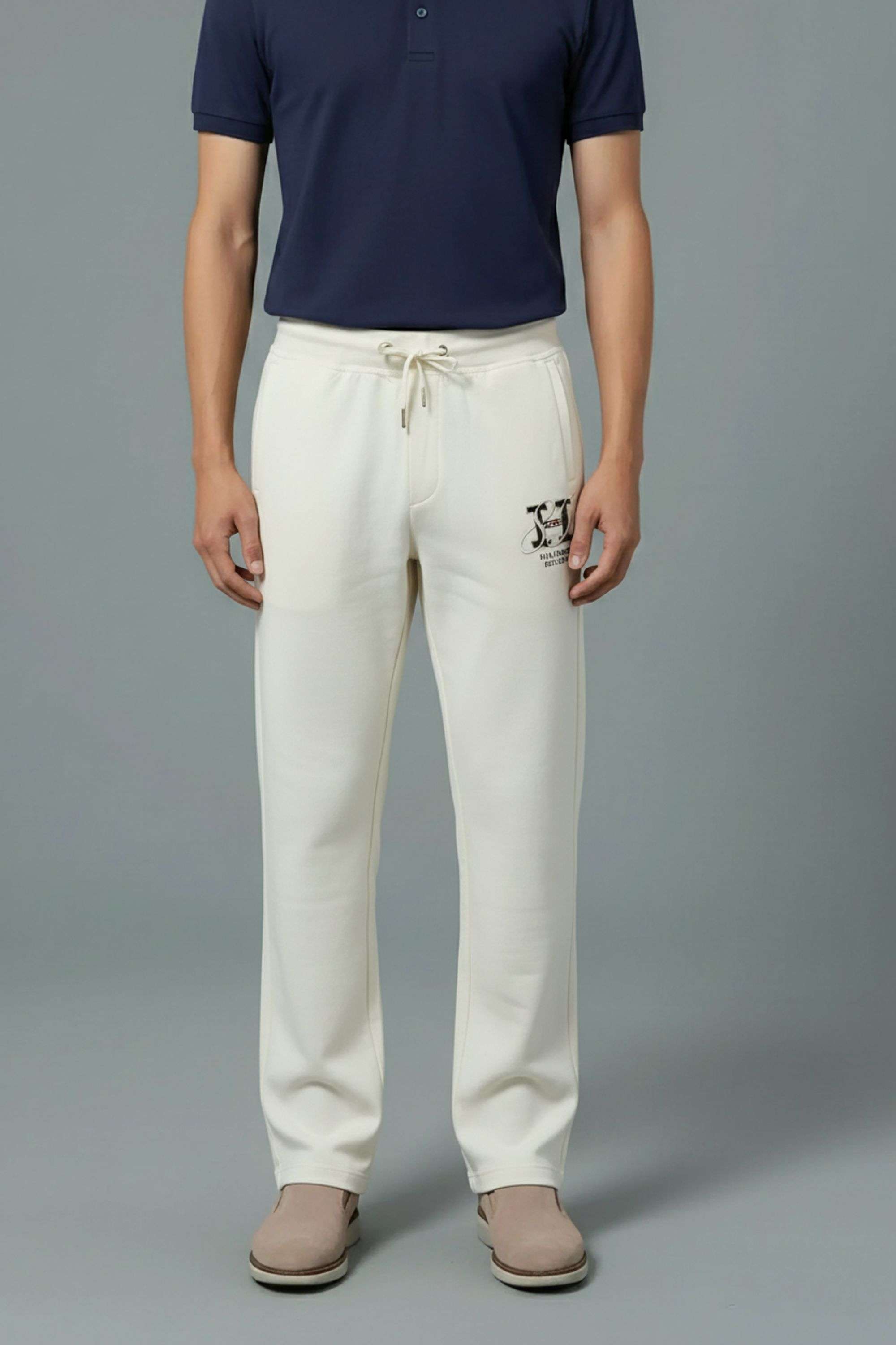Solid-Blended-Fabric-Regular-Fit-Men-s-Track-Pants