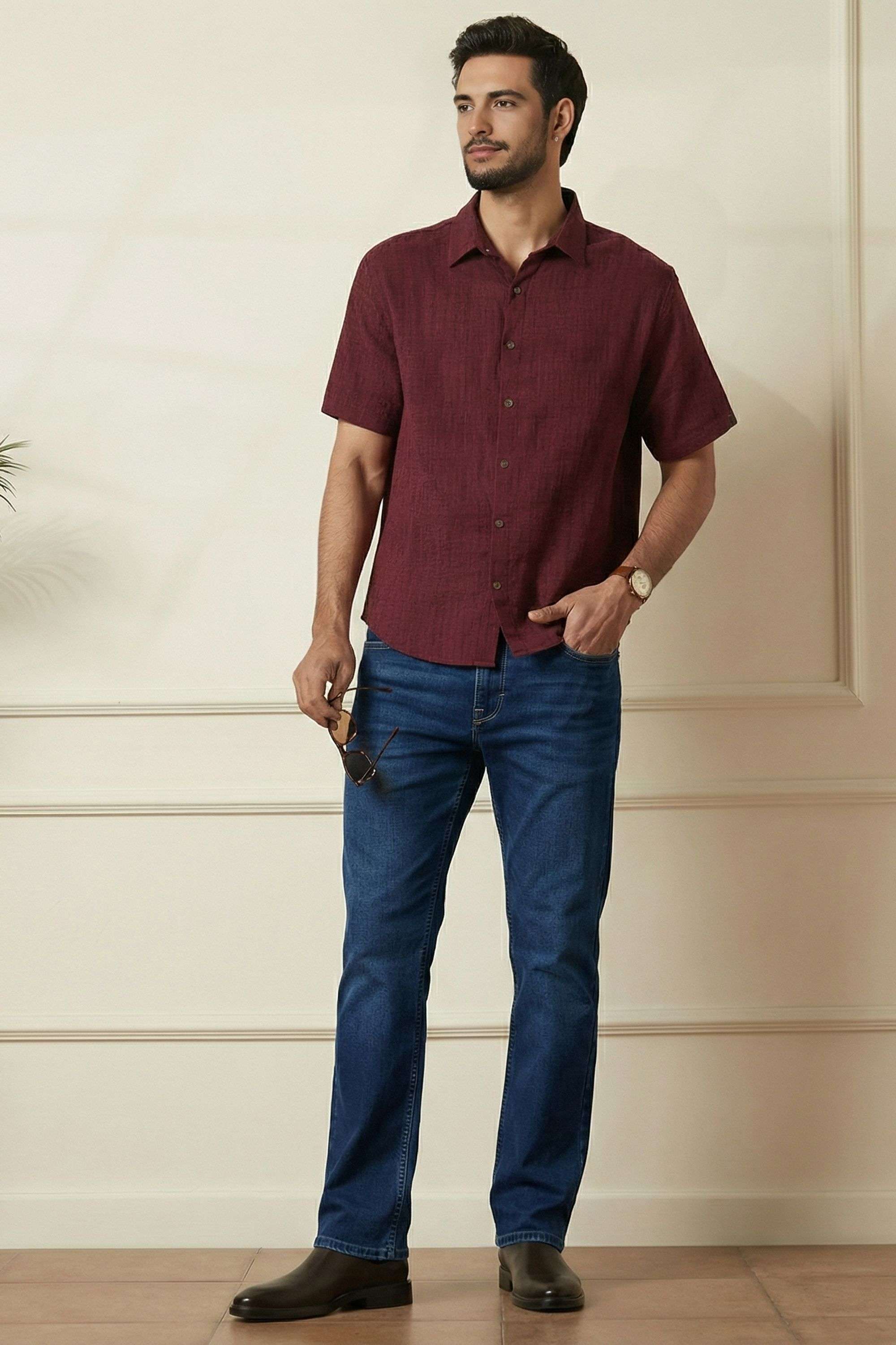 Dark-Wash-Cotton-Slim-Fit-Men-s-Jeans