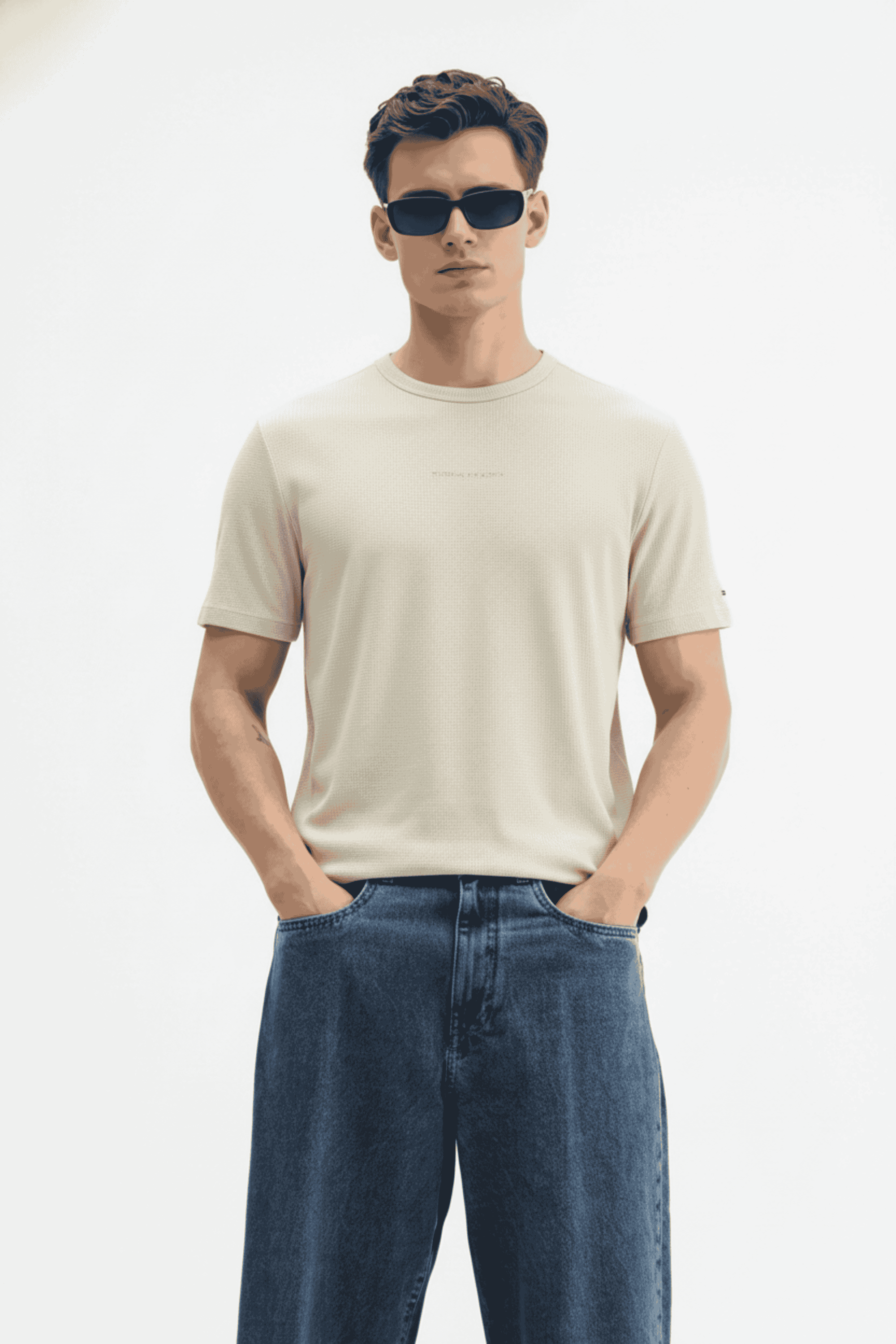 Textured-Cotton-Regular-Fit-Men-s-T-Shirt