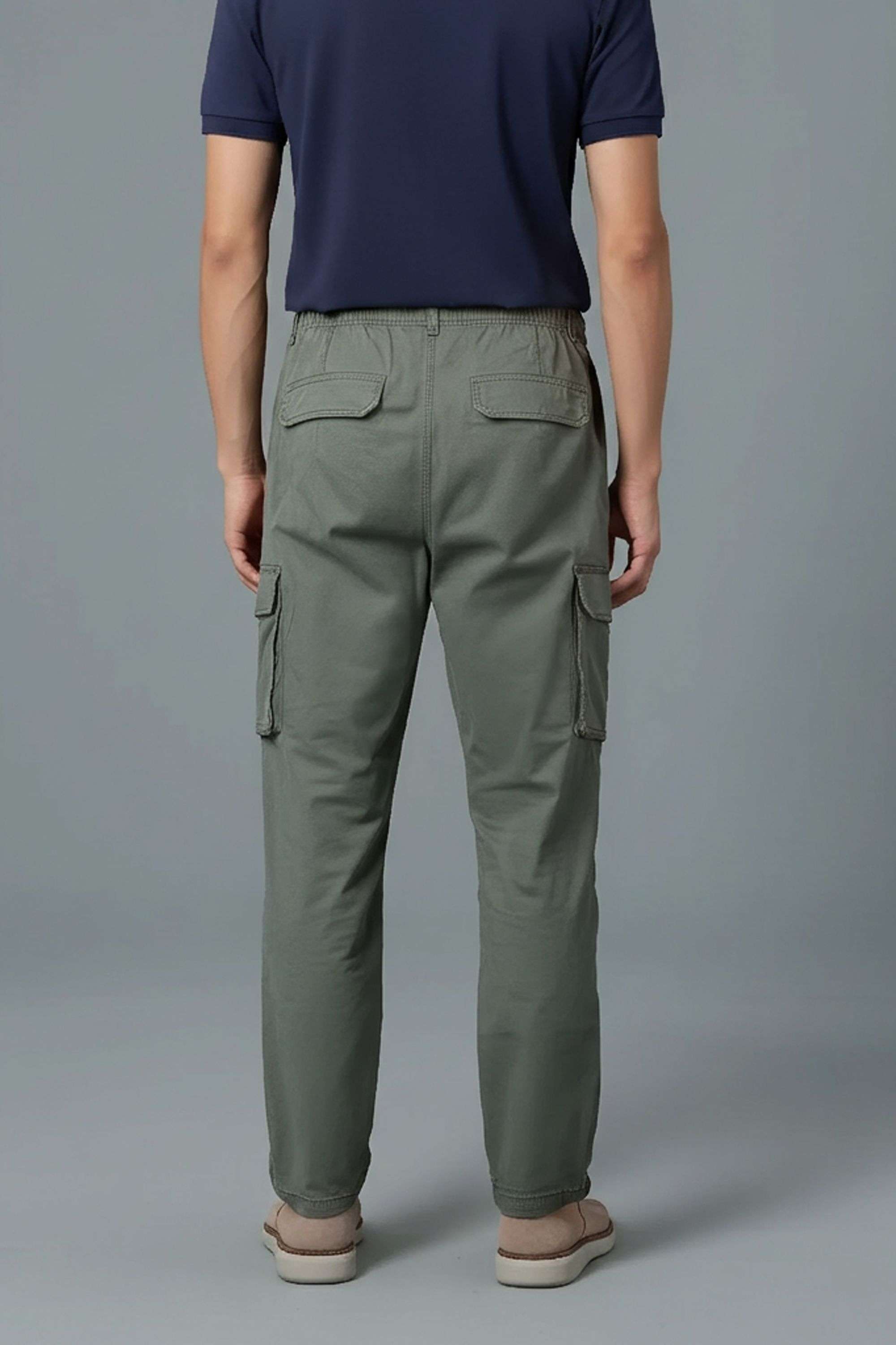 Solid-Blended-Fabric-Regular-Fit-Men-Pants