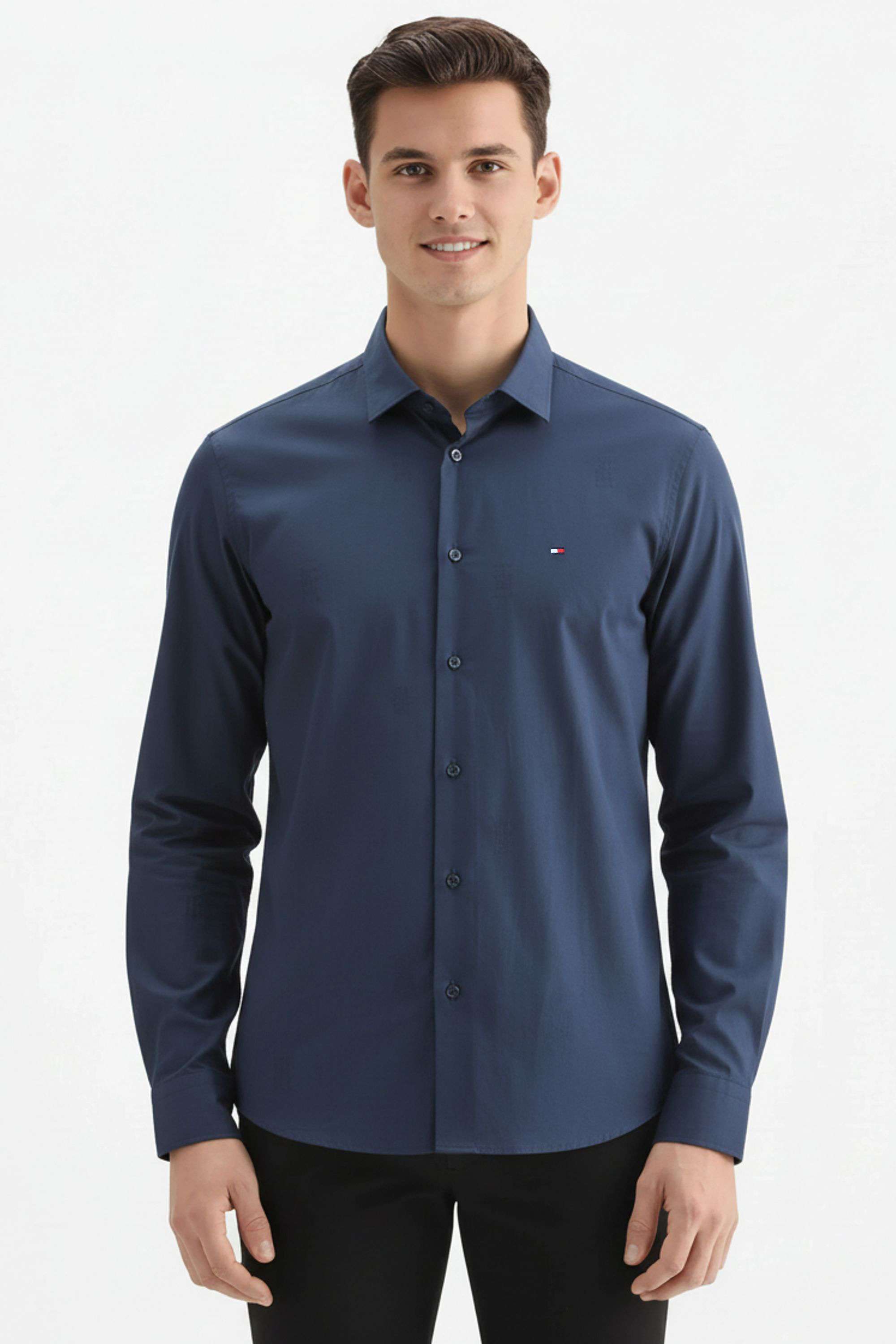 Solid-Cotton-Regular-Fit-Men-Formal-Wear-Shirt