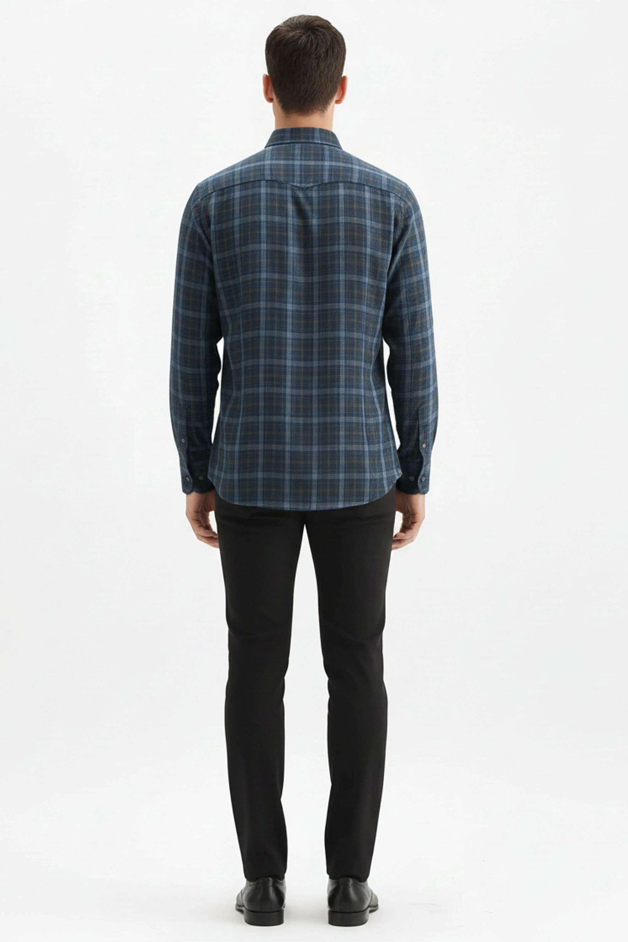Checks-Blended-Fabric-Regular-Fit-Men-Casual-Wear-Shirt