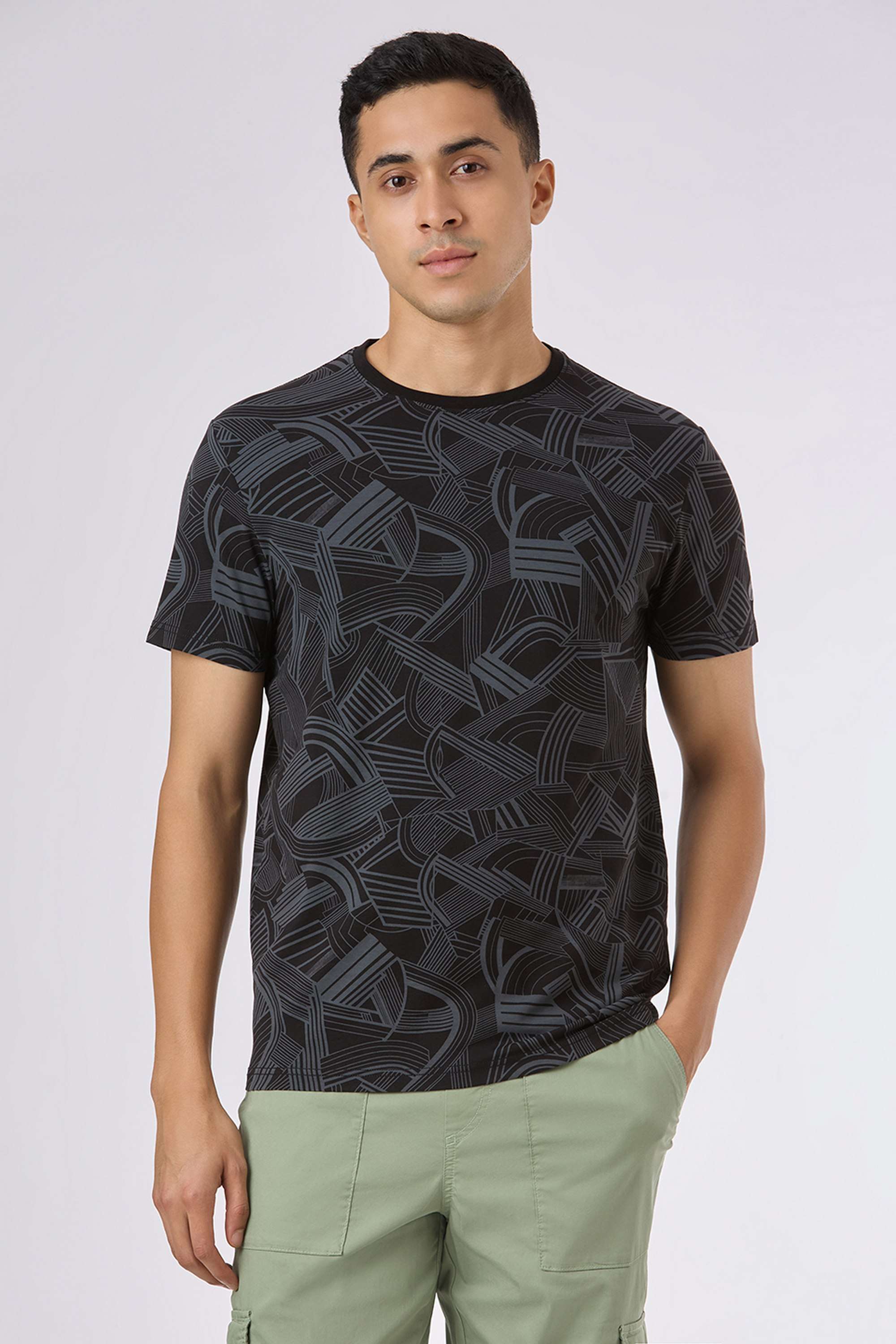 Geometric-Print-Cotton-Blend-Slim-Fit-Men-T-Shirt