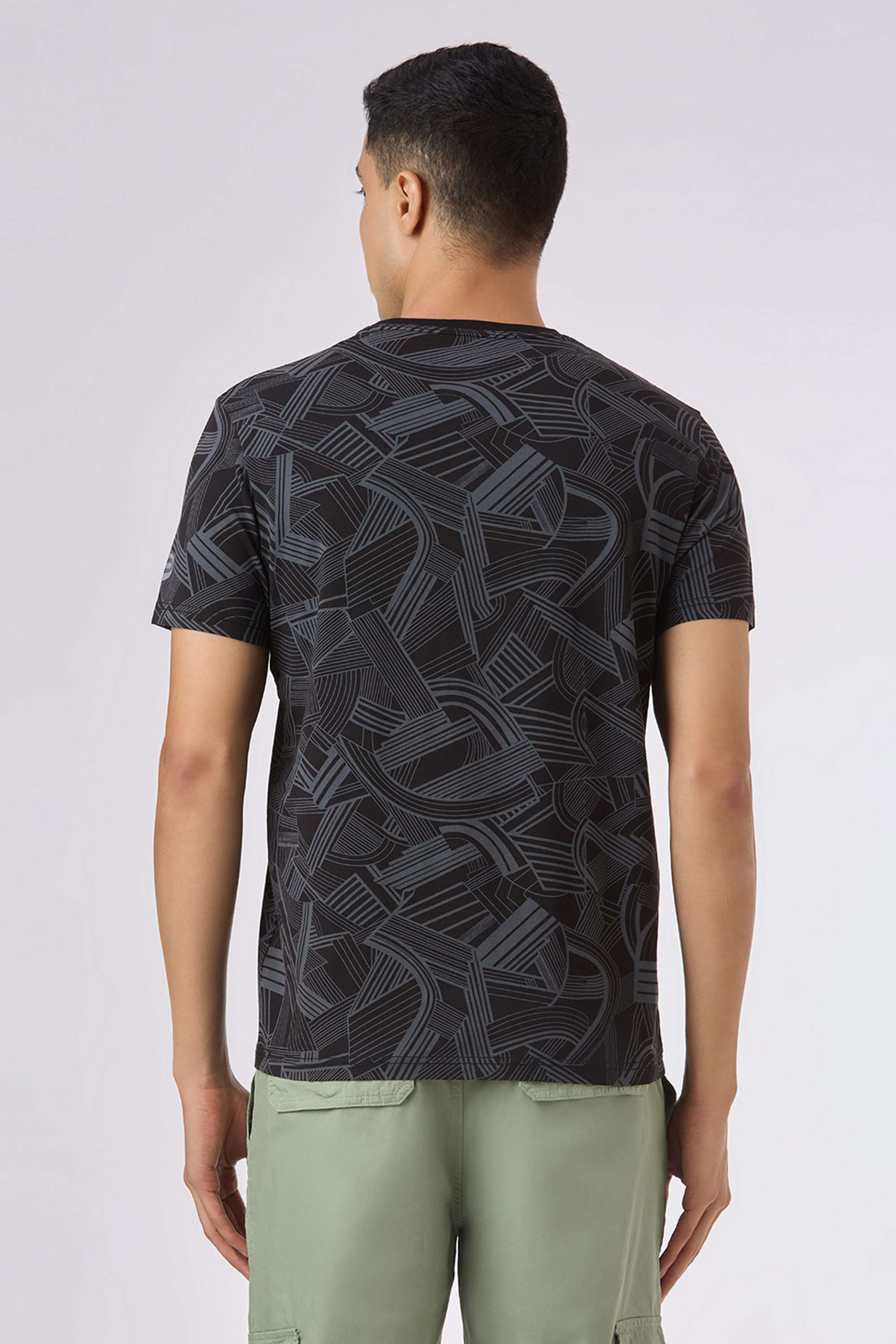Geometric-Print-Cotton-Blend-Slim-Fit-Men-T-Shirt