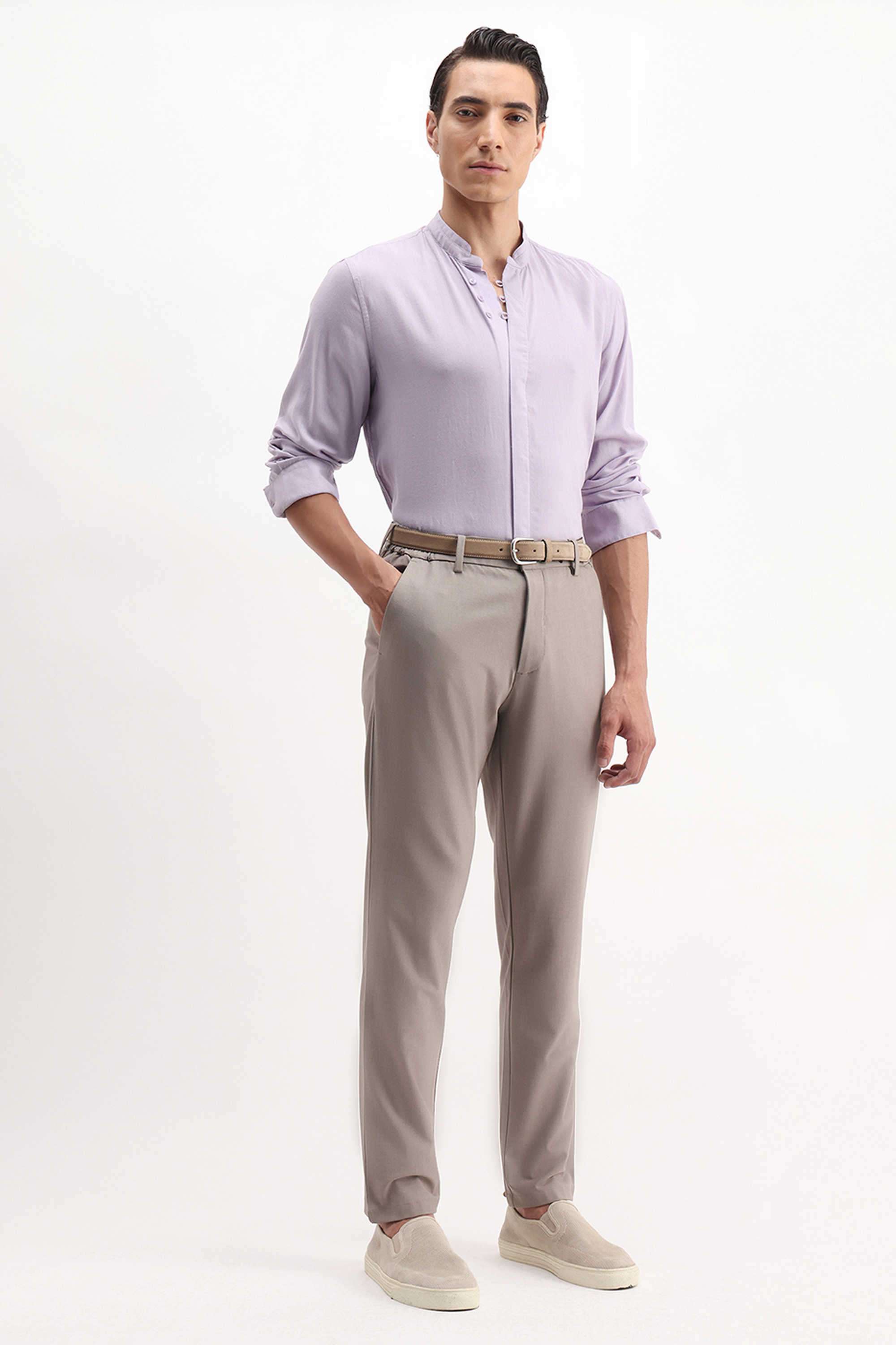 Solid-Lyocell-Regular-Fit-Men-s-Casual-Shirt