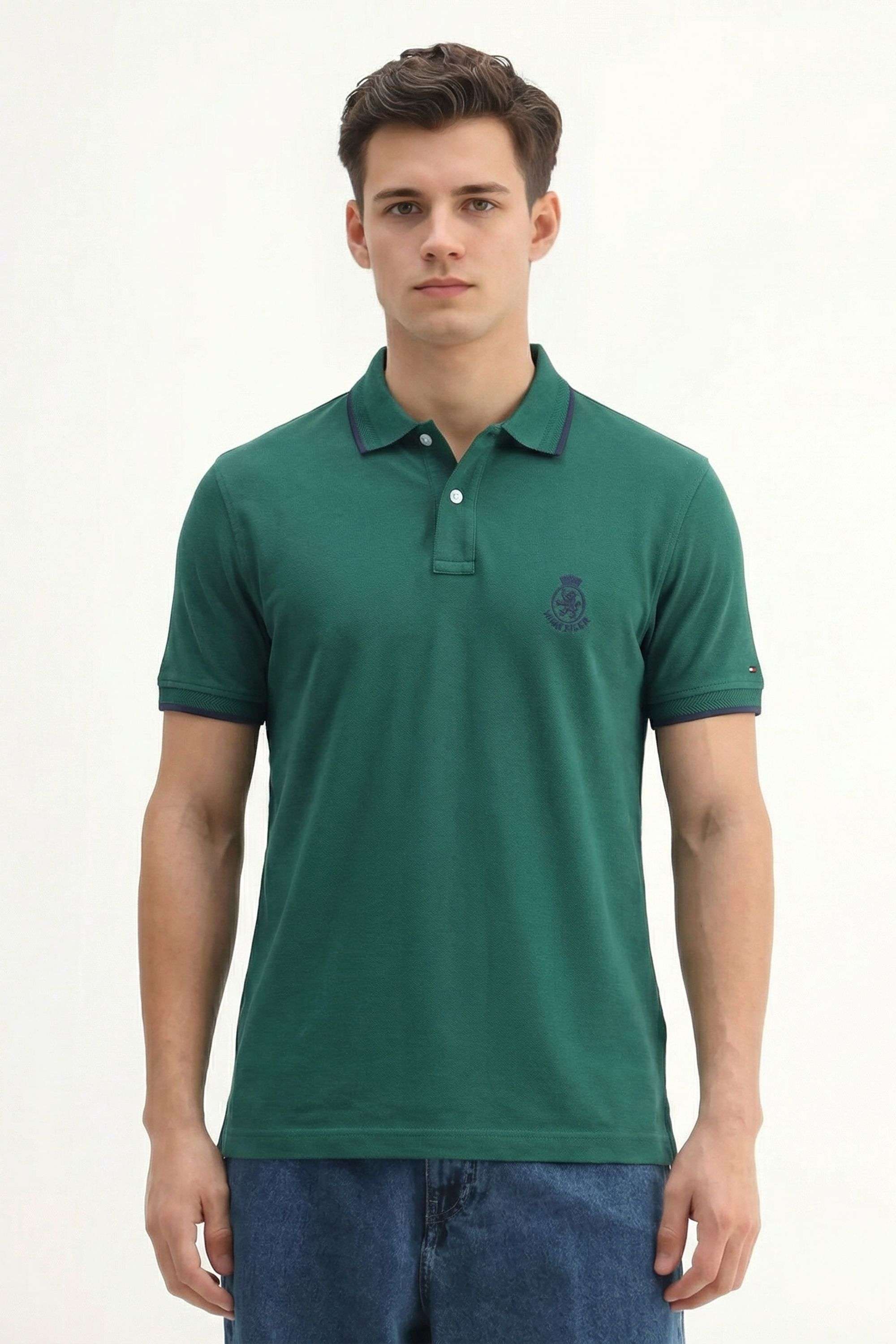 Solid-Cotton-Collared-Men-s-T-Shirt