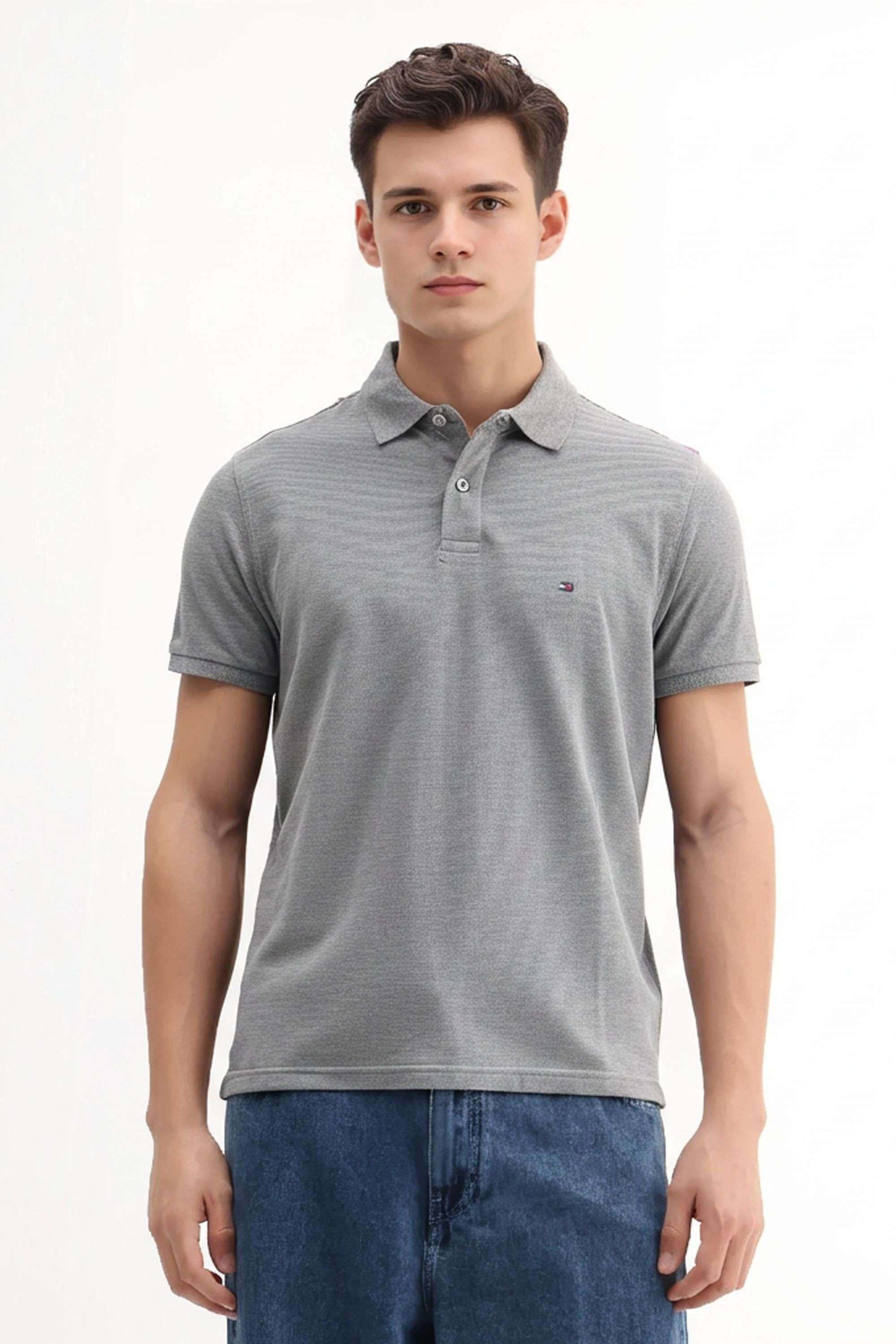 Solid-Blended-Fabric-Regular-Fit-Men-Polo-T-Shirt