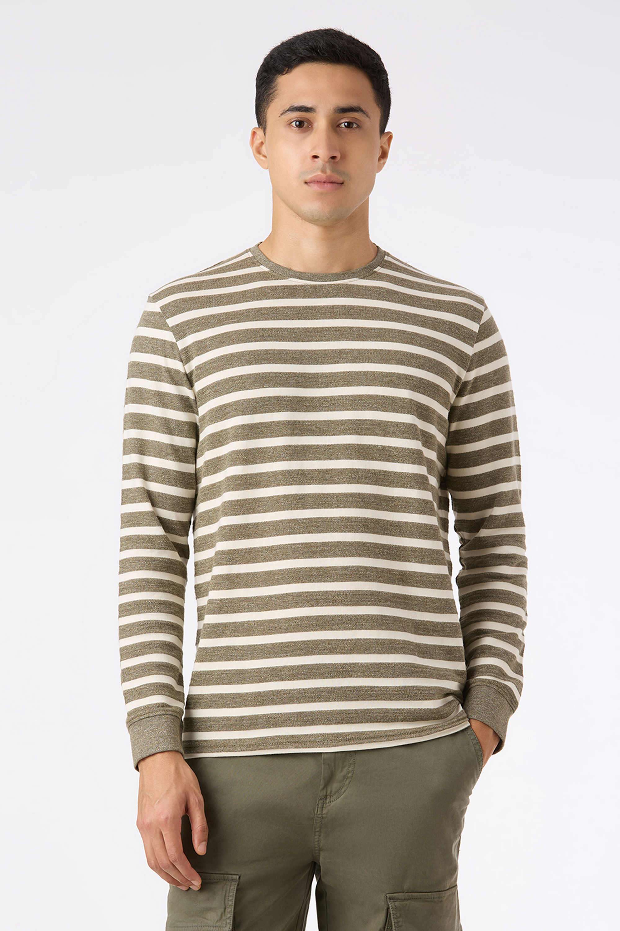 Stripes-Poly-Cotton-Slim-Fit-Men-T-Shirt