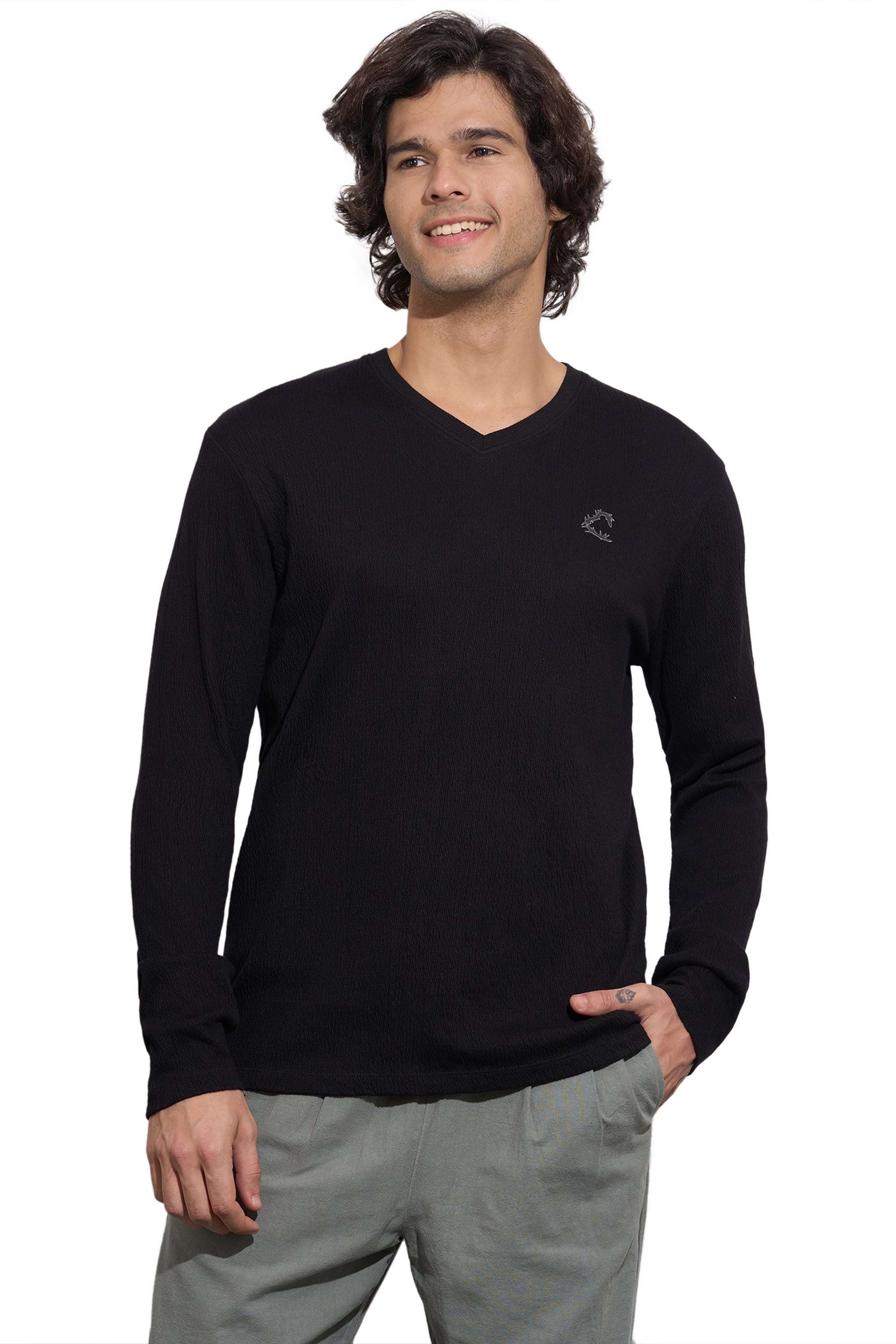 Solid-Cotton-Slim-Fit-Men-T-Shirt