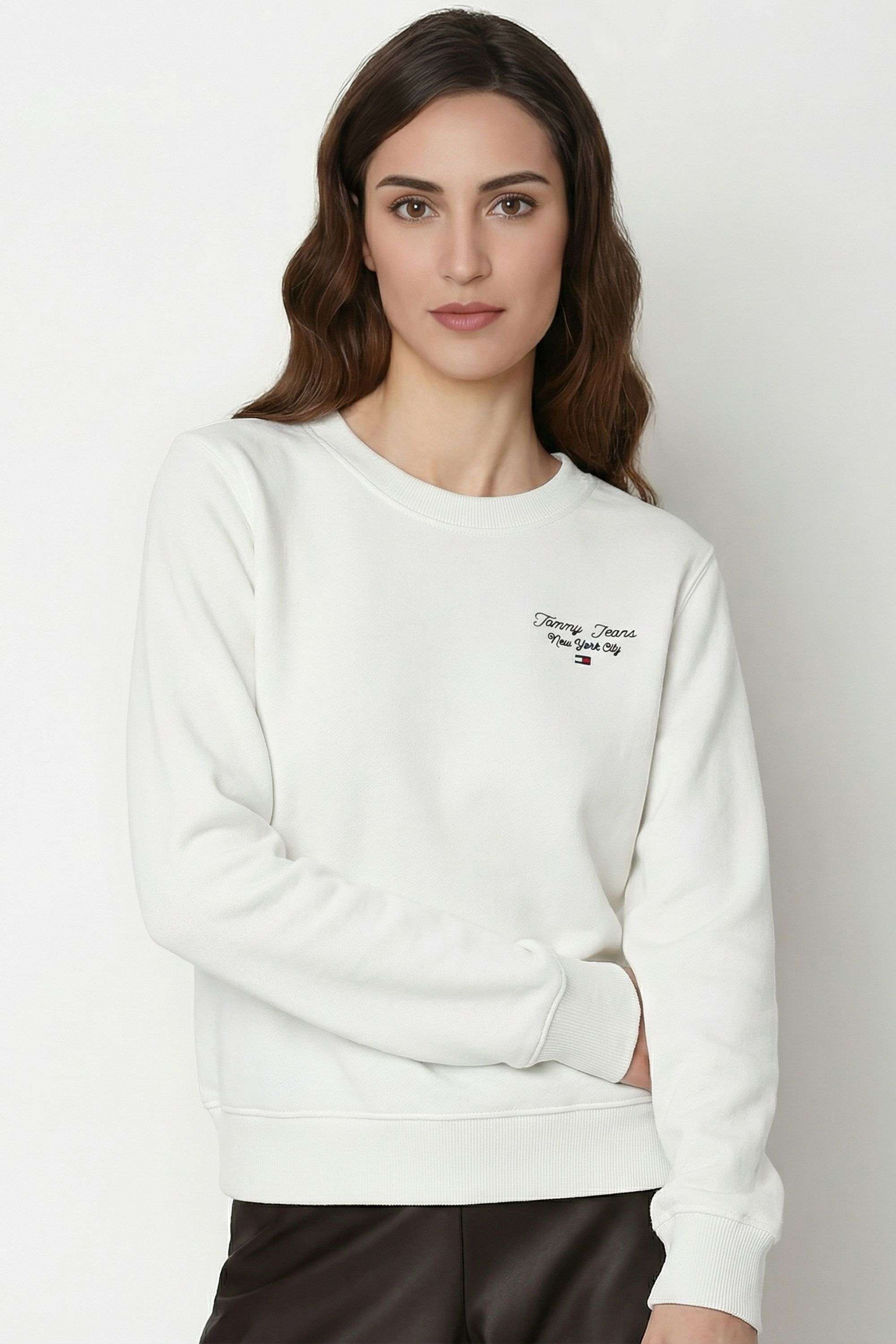 tommy hilfiger Solid Round Neck Blended Fabric Women's Sweatshirt-picture-12