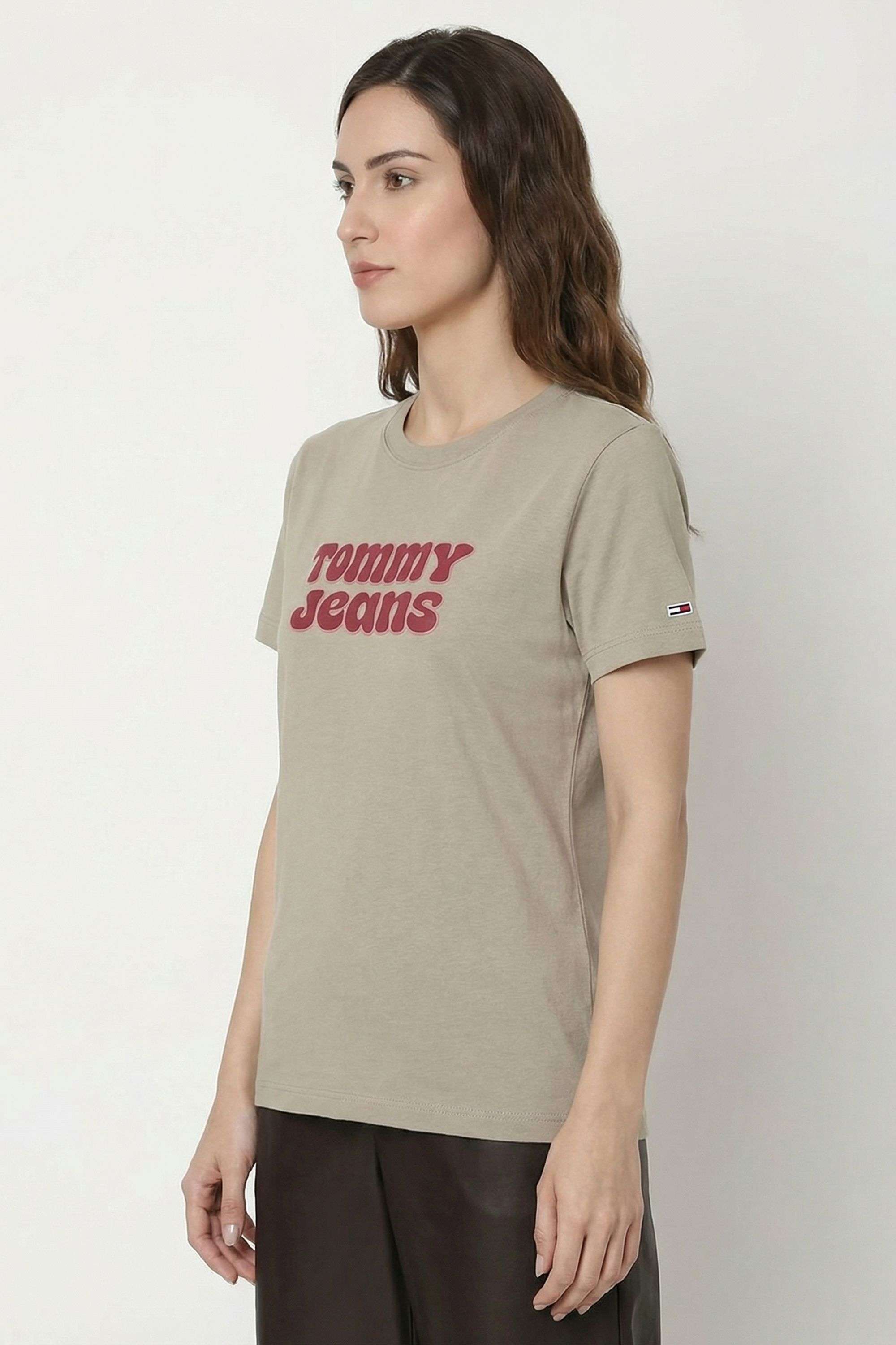 Typographic-Blended-Fabric-Round-Neck-Women-T-Shirt