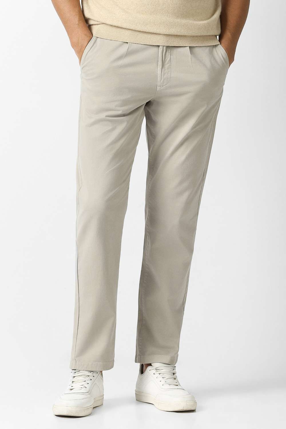 Solid-Cotton-Blend-Relaxed-Fit-Men-s-Casual-Trousers