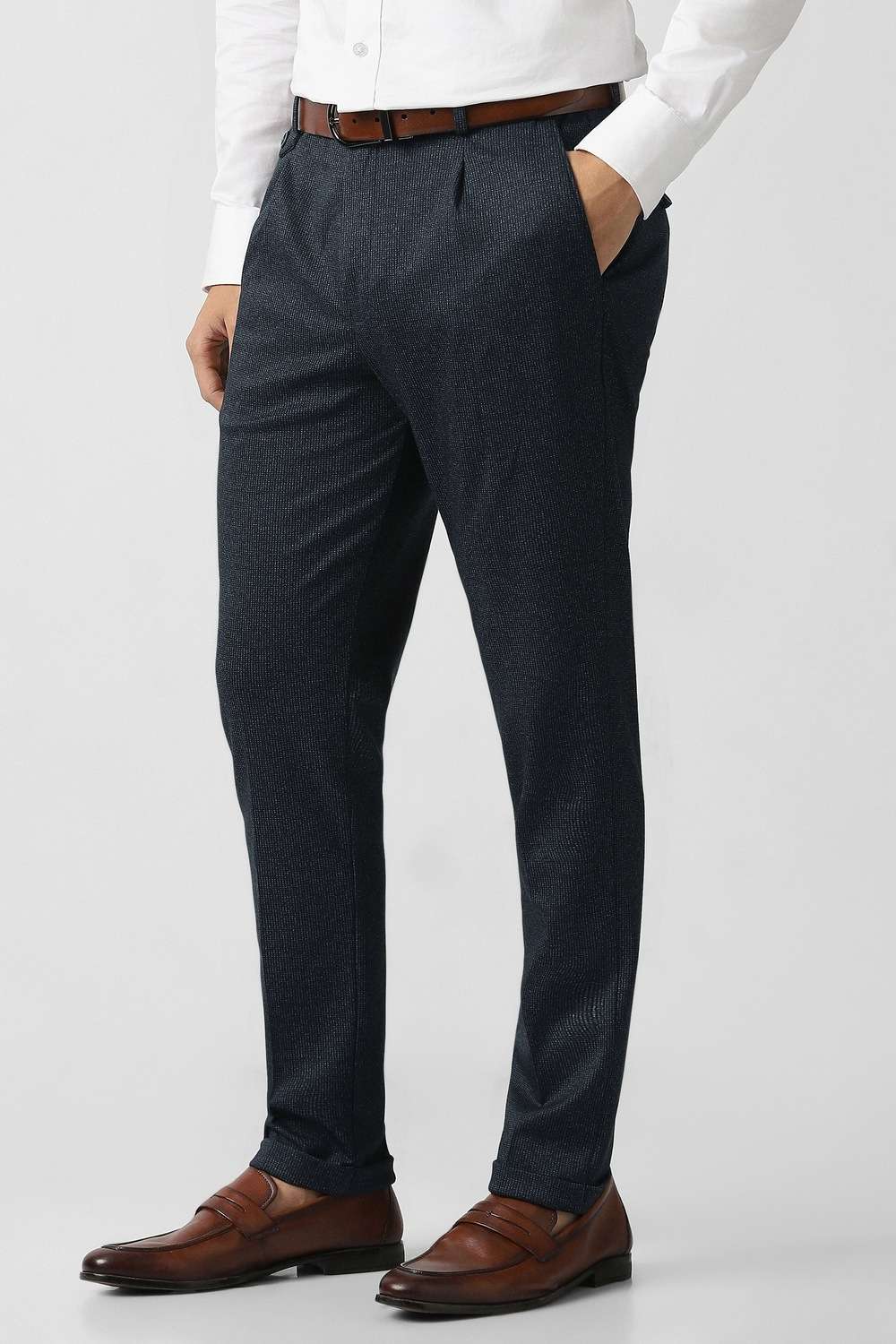 Printed-Blended-Fabric-Slim-Fit-Men-s-Casual-Trousers