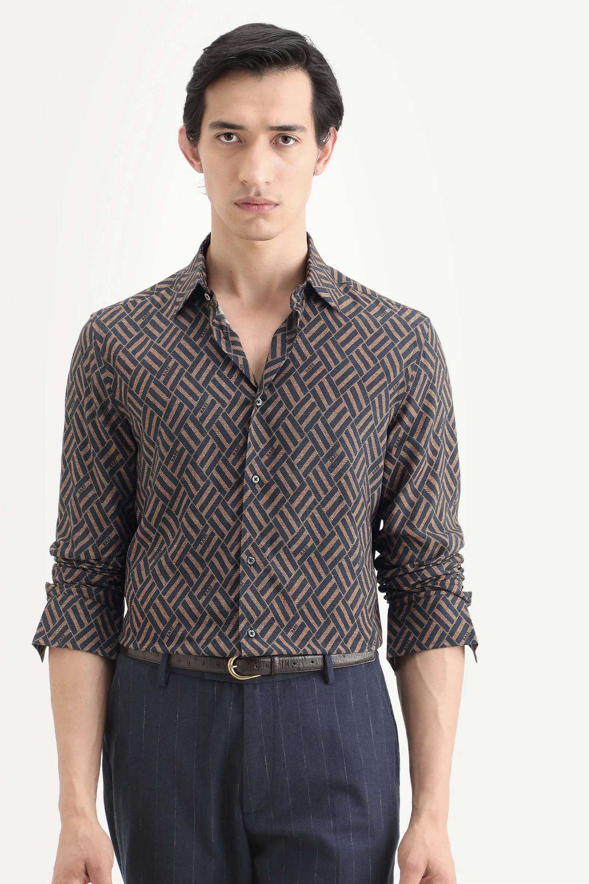 Geometric-Print-Cotton-Regular-Fit-Men-Casual-Wear-Shirt