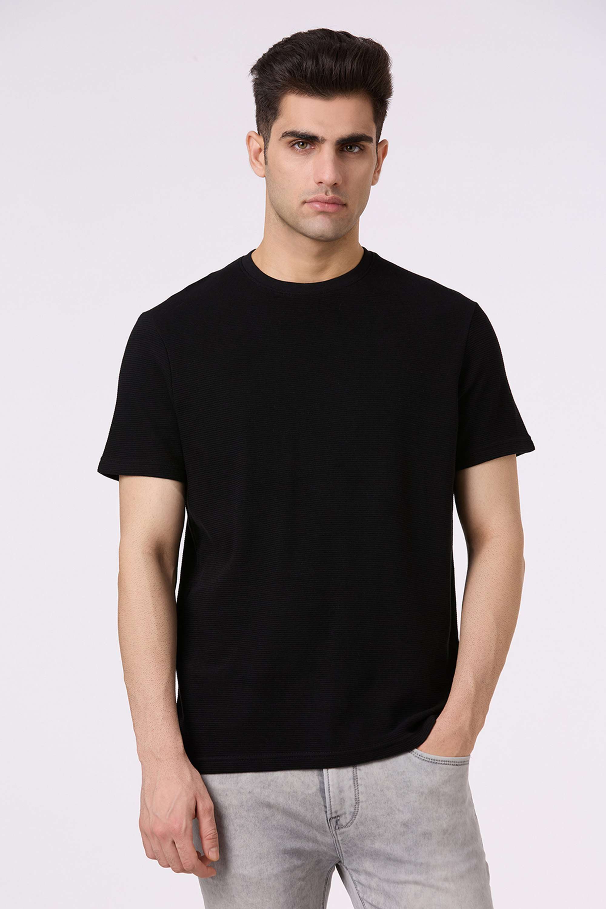 Solid-Cotton-Slim-Fit-Men-T-Shirt