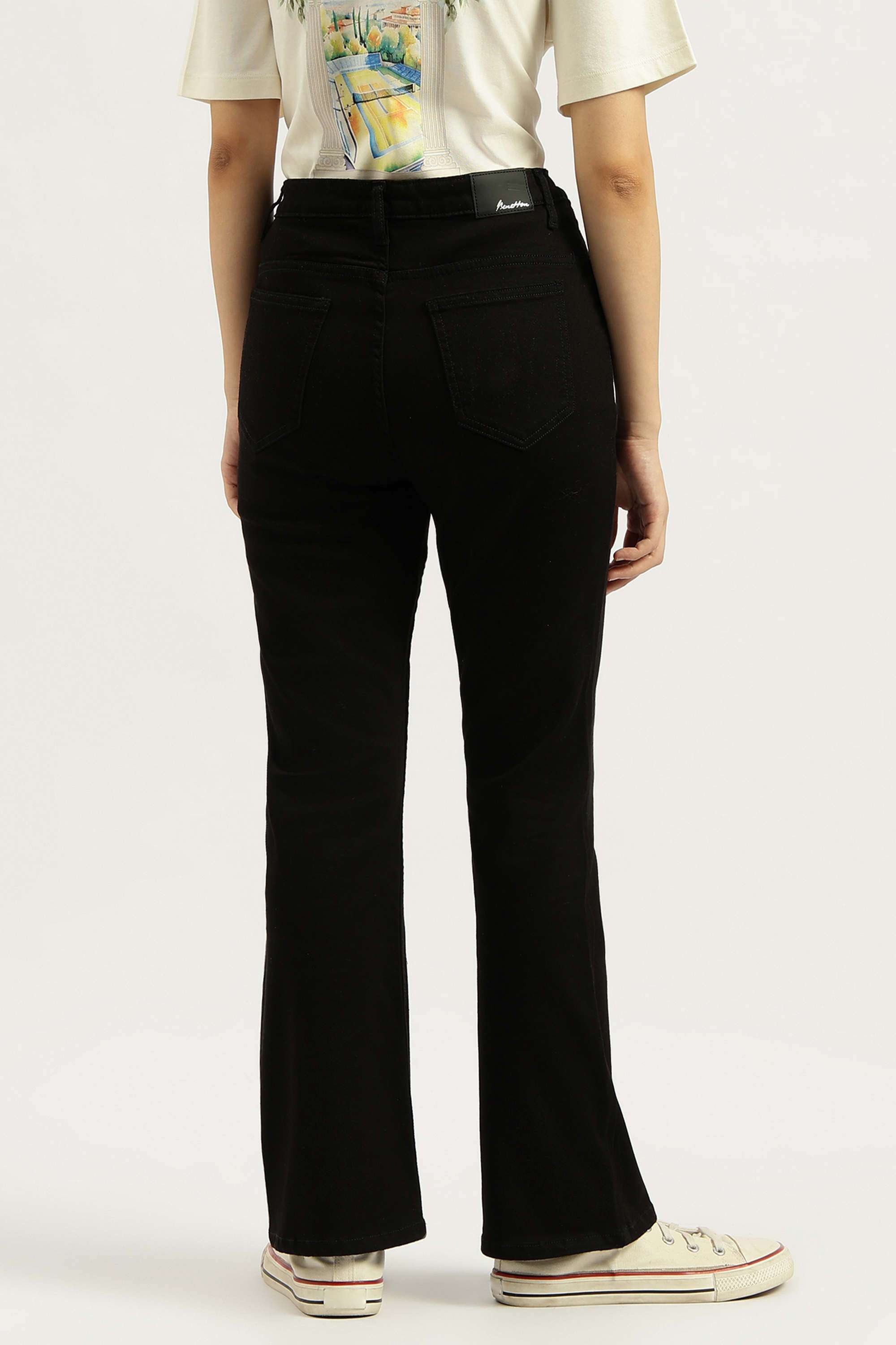 Solid-Blended-Fabric-Bootcut-Fit-Women-s-Jeans