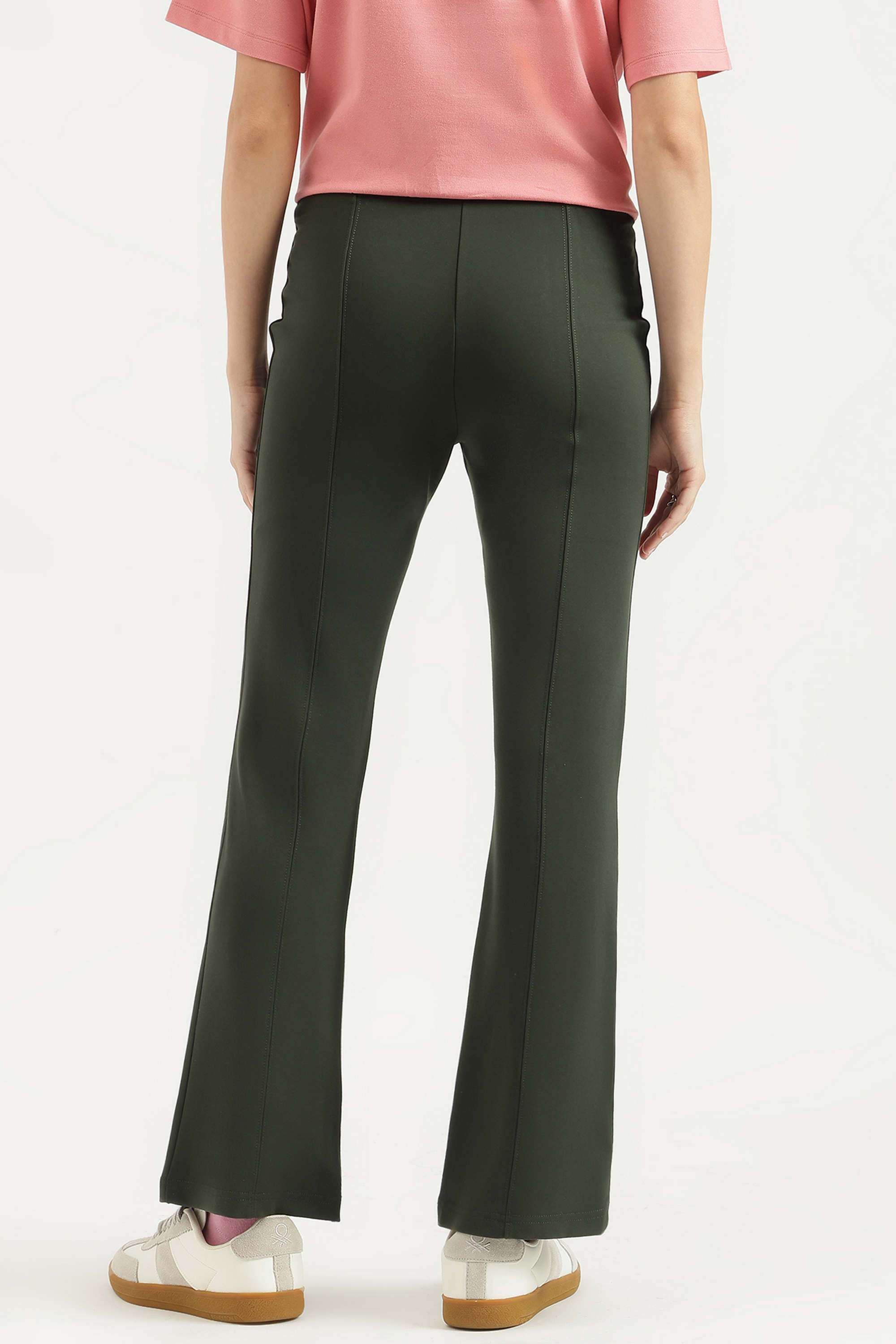 Solid-Blended-Fabric-Regular-Fit-Women-s-Pants