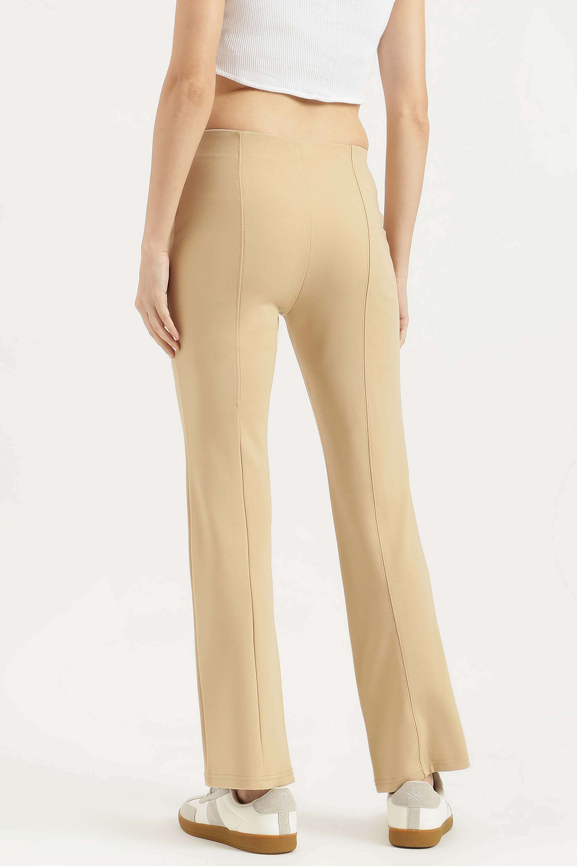 Solid-Blended-Fabric-Regular-Fit-Women-s-Pants