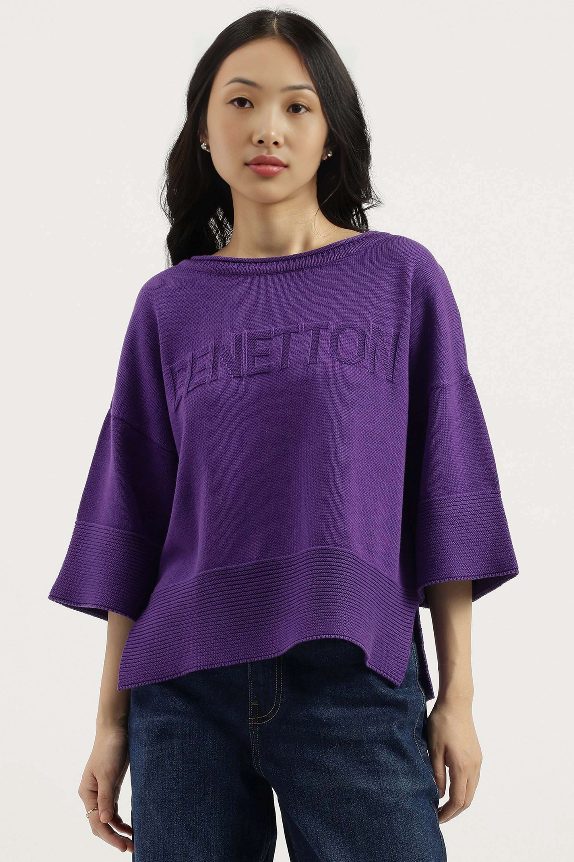 Solid-Blended-Fabric-Regular-Fit-Women-s-Sweater