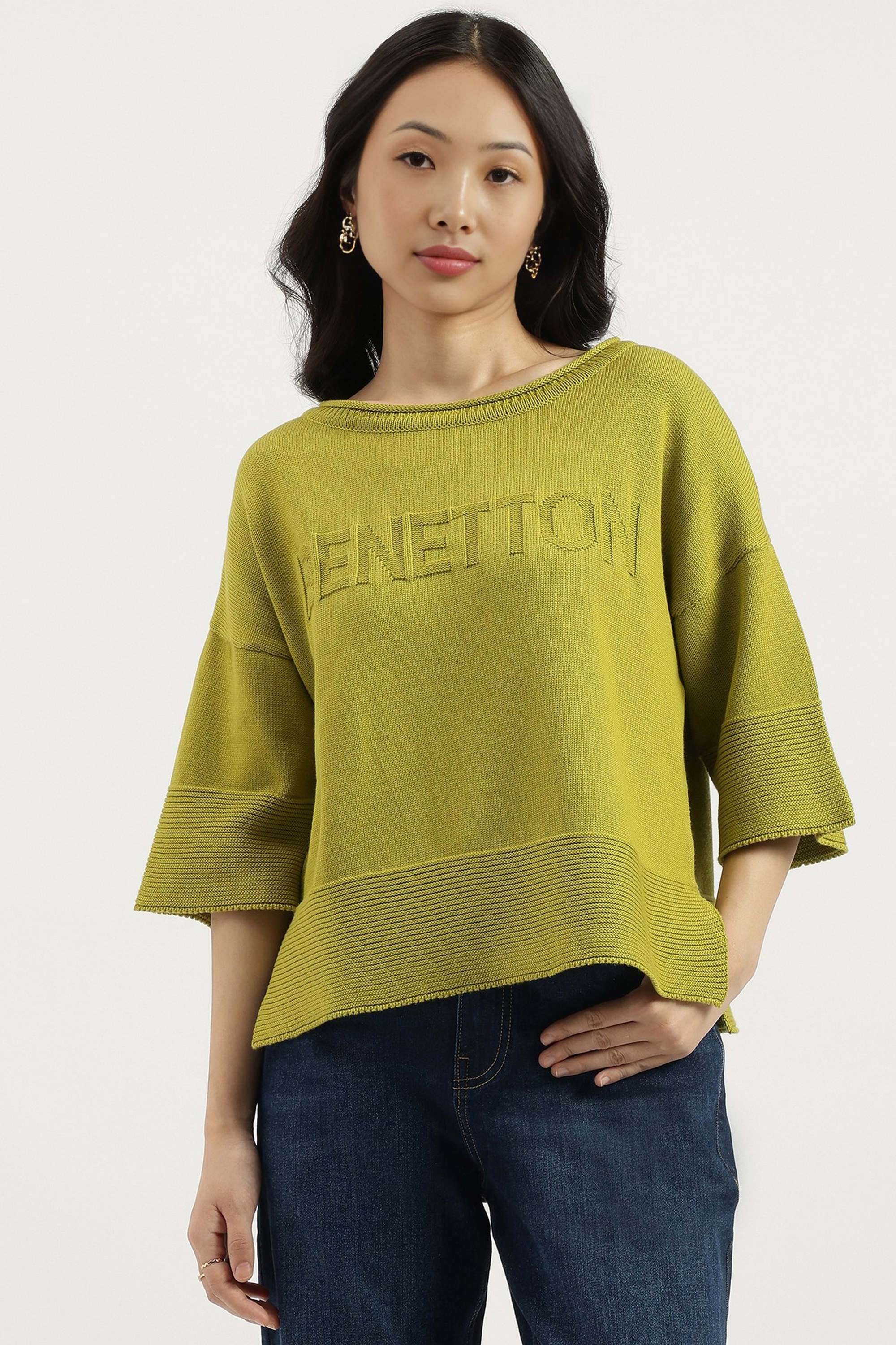 Solid-Blended-Fabric-Regular-Fit-Women-s-Sweater