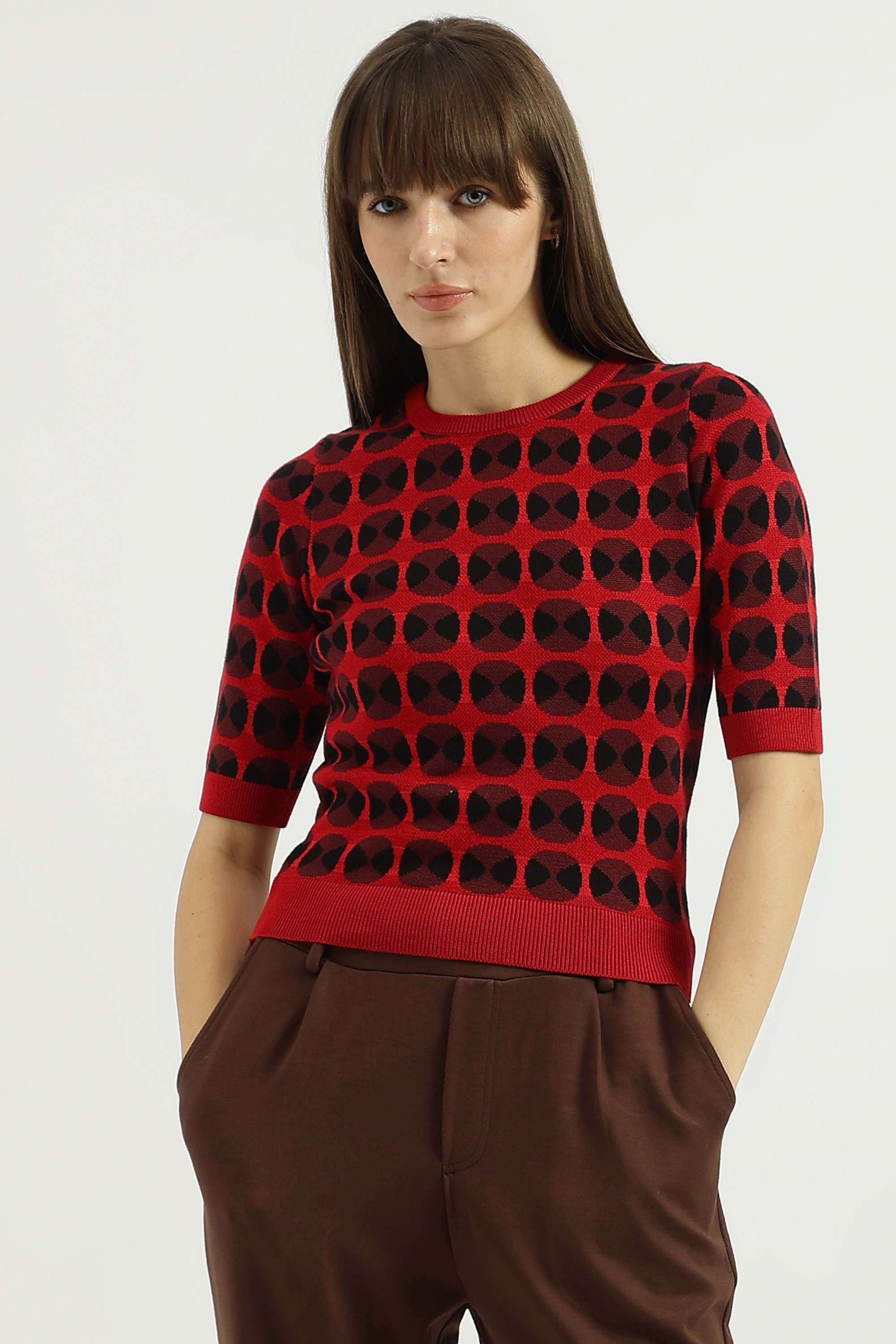 Solid-Blended-Fabric-Regular-Fit-Women-s-Sweater