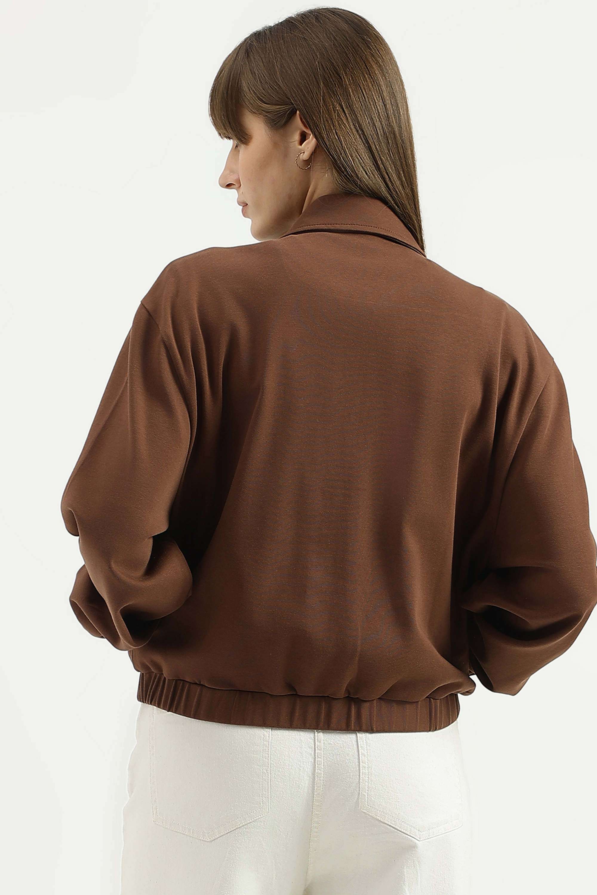 Solid-Blended-Fabric-Regular-Fit-Women-s-Sweatshirt