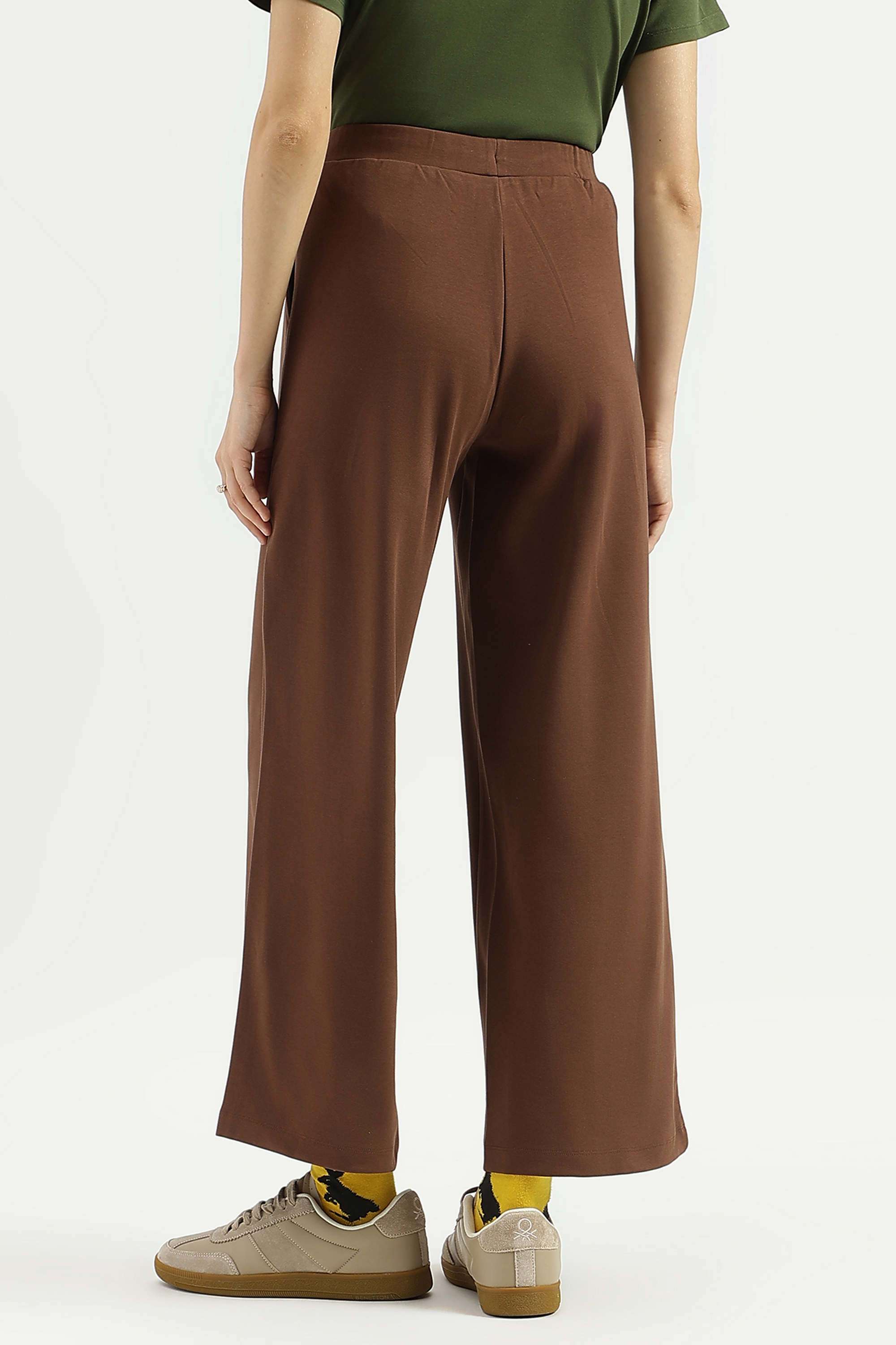 Solid-Blended-Fabric-Regular-Fit-Women-s-Pants