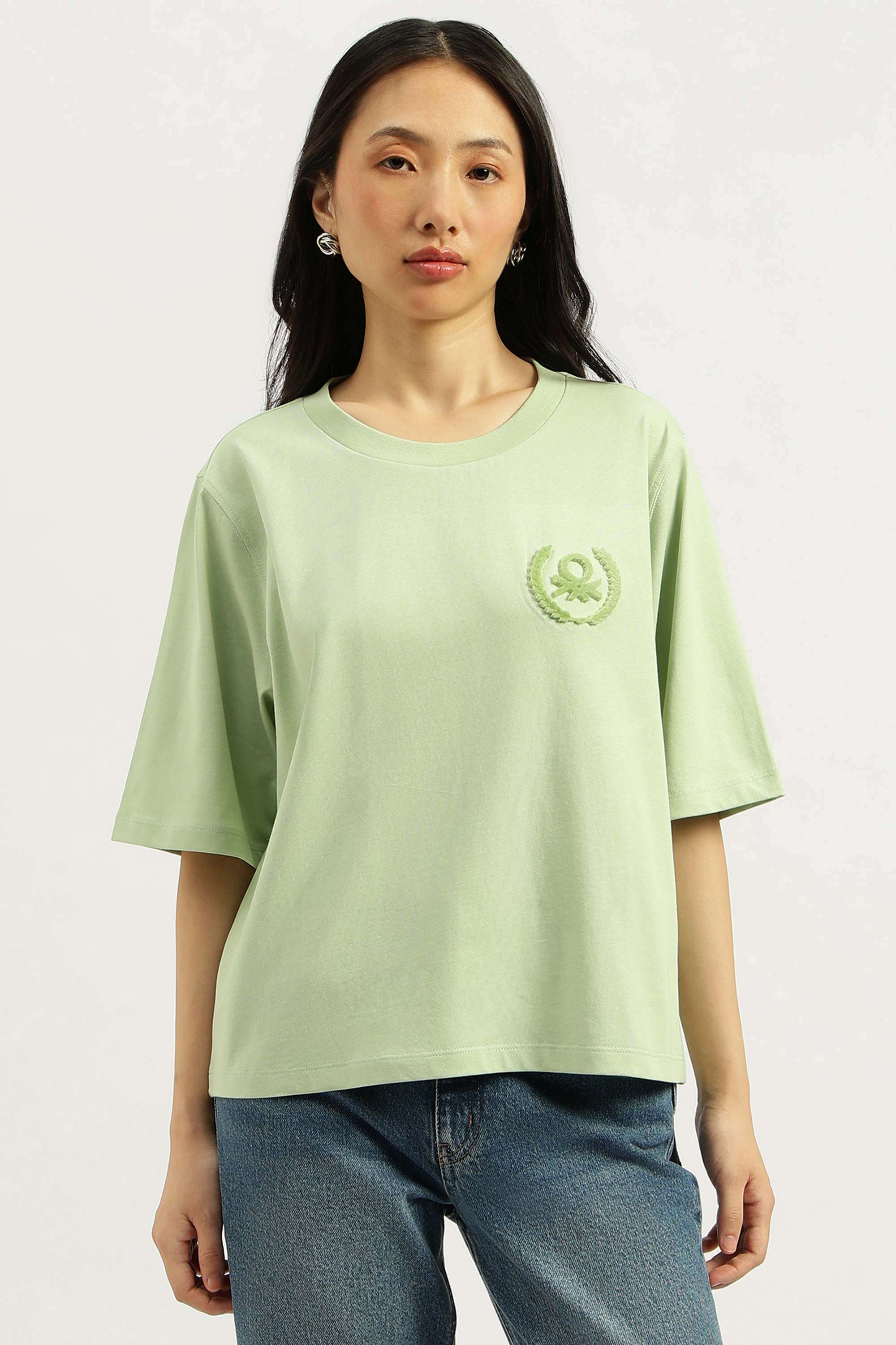 Solid-Blended-Fabric-Regular-Fit-Women-s-Top