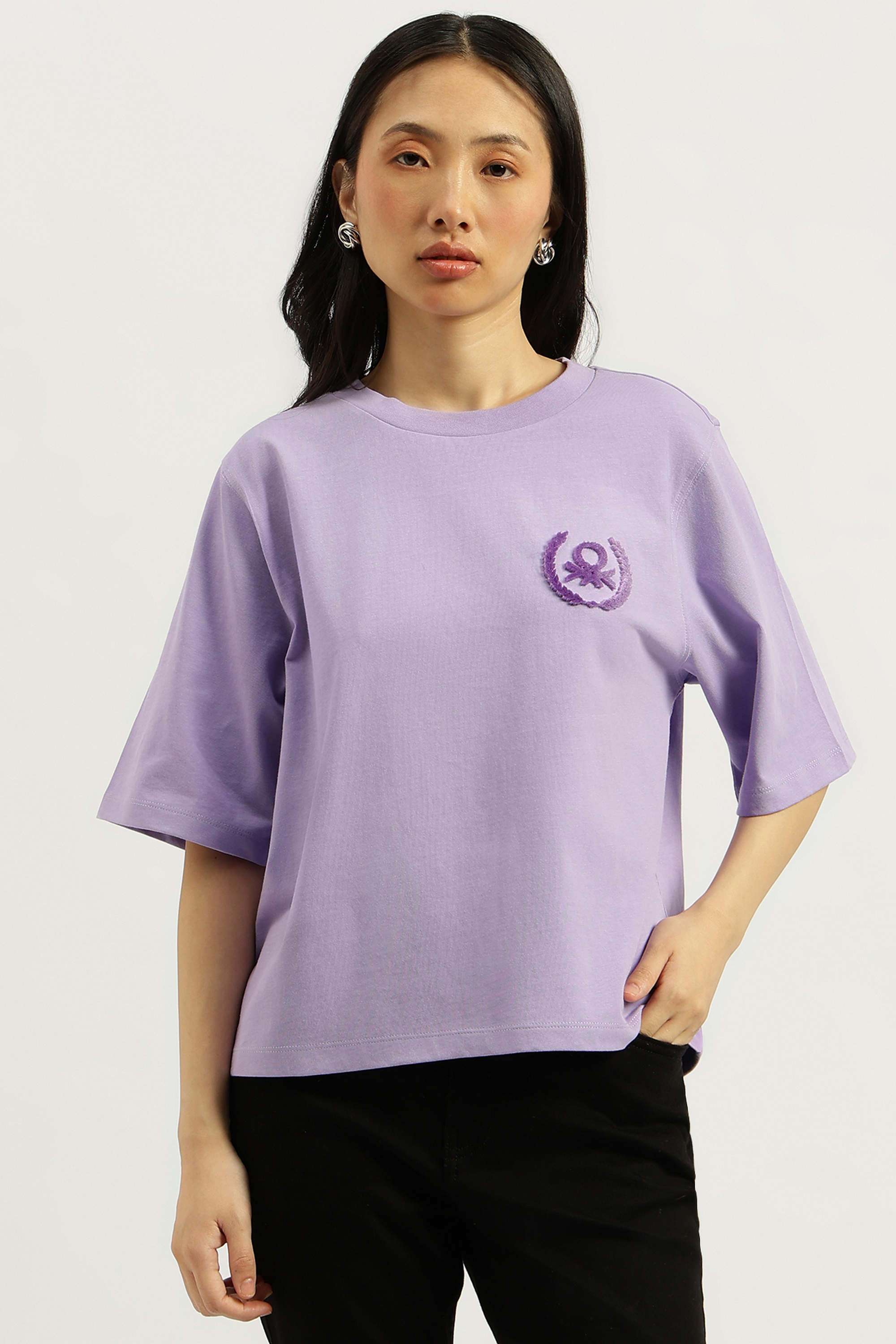 Solid-Blended-Fabric-Regular-Fit-Women-s-Top