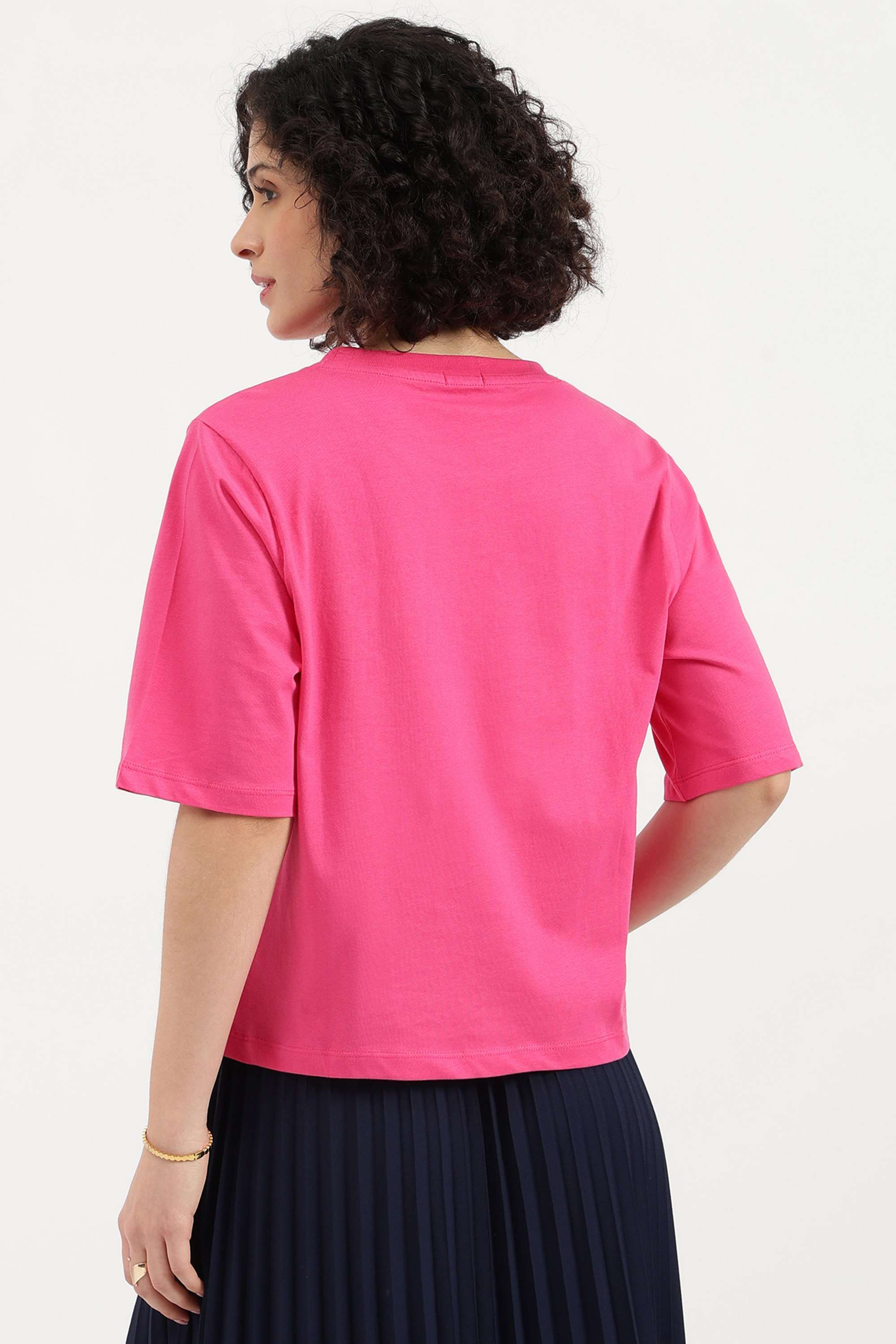 Printed-Blended-Fabric-Women-s-T-Shirt