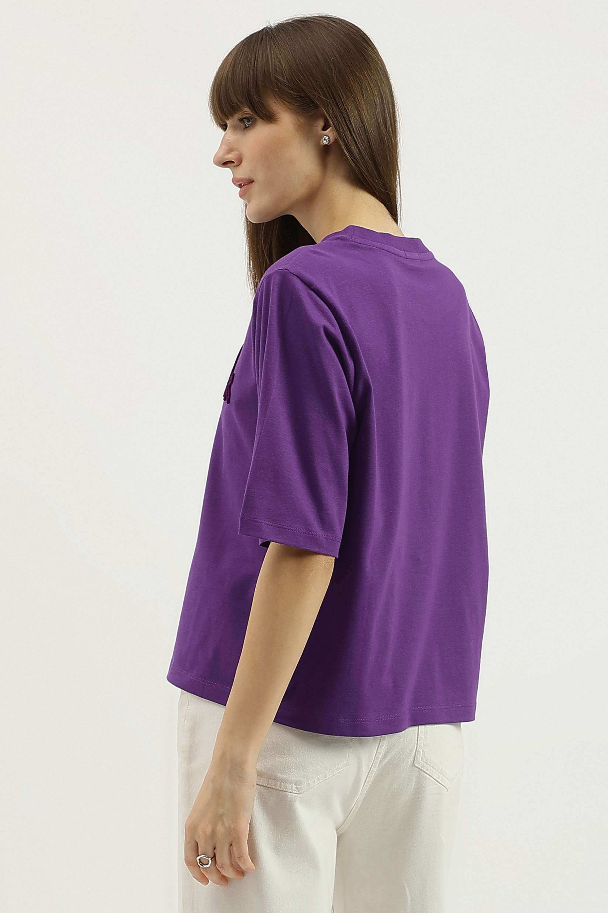 Solid-Blended-Fabric-Regular-Fit-Women-s-Top