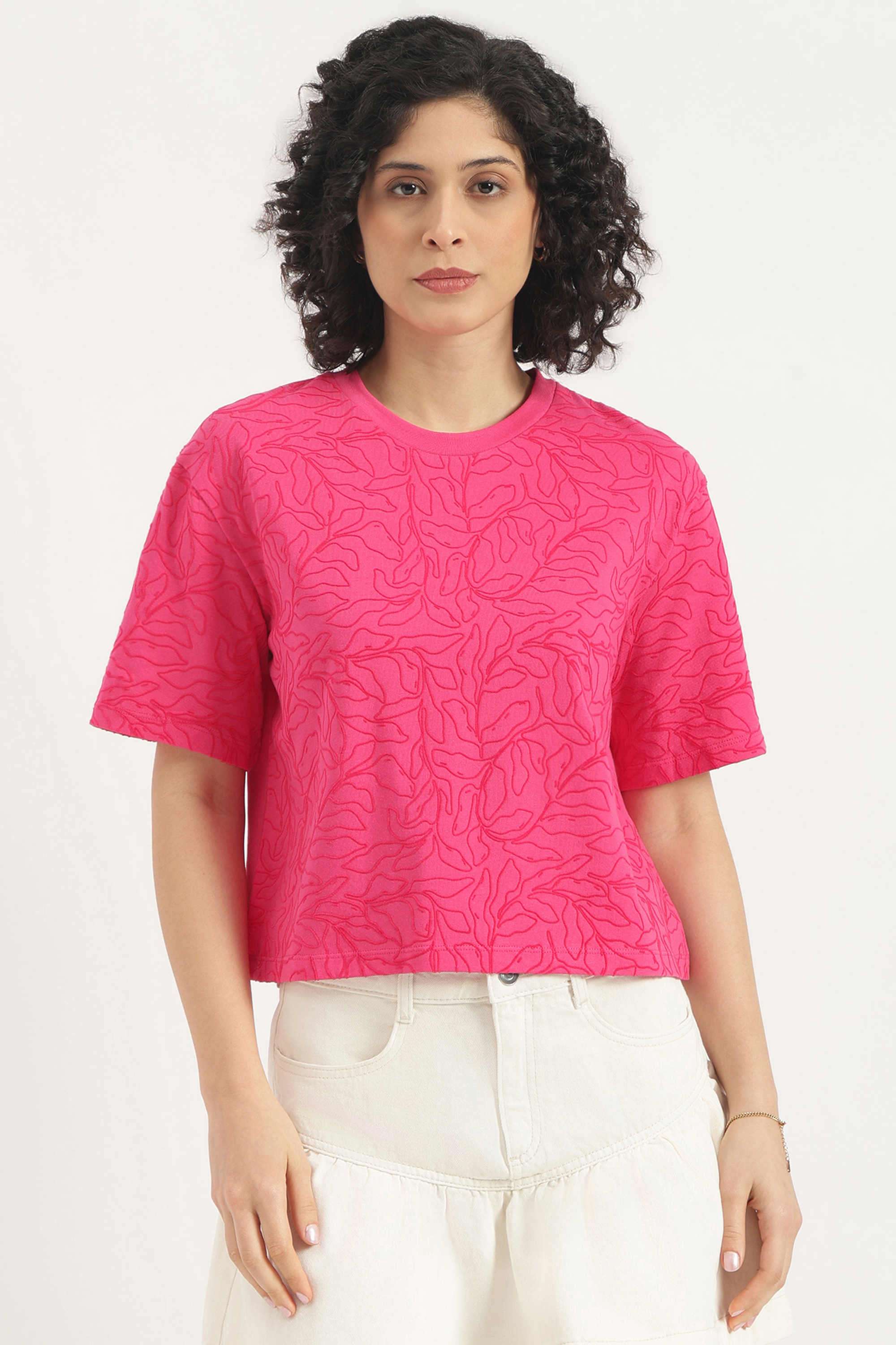 Printed-Blended-Fabric-Women-s-T-Shirt