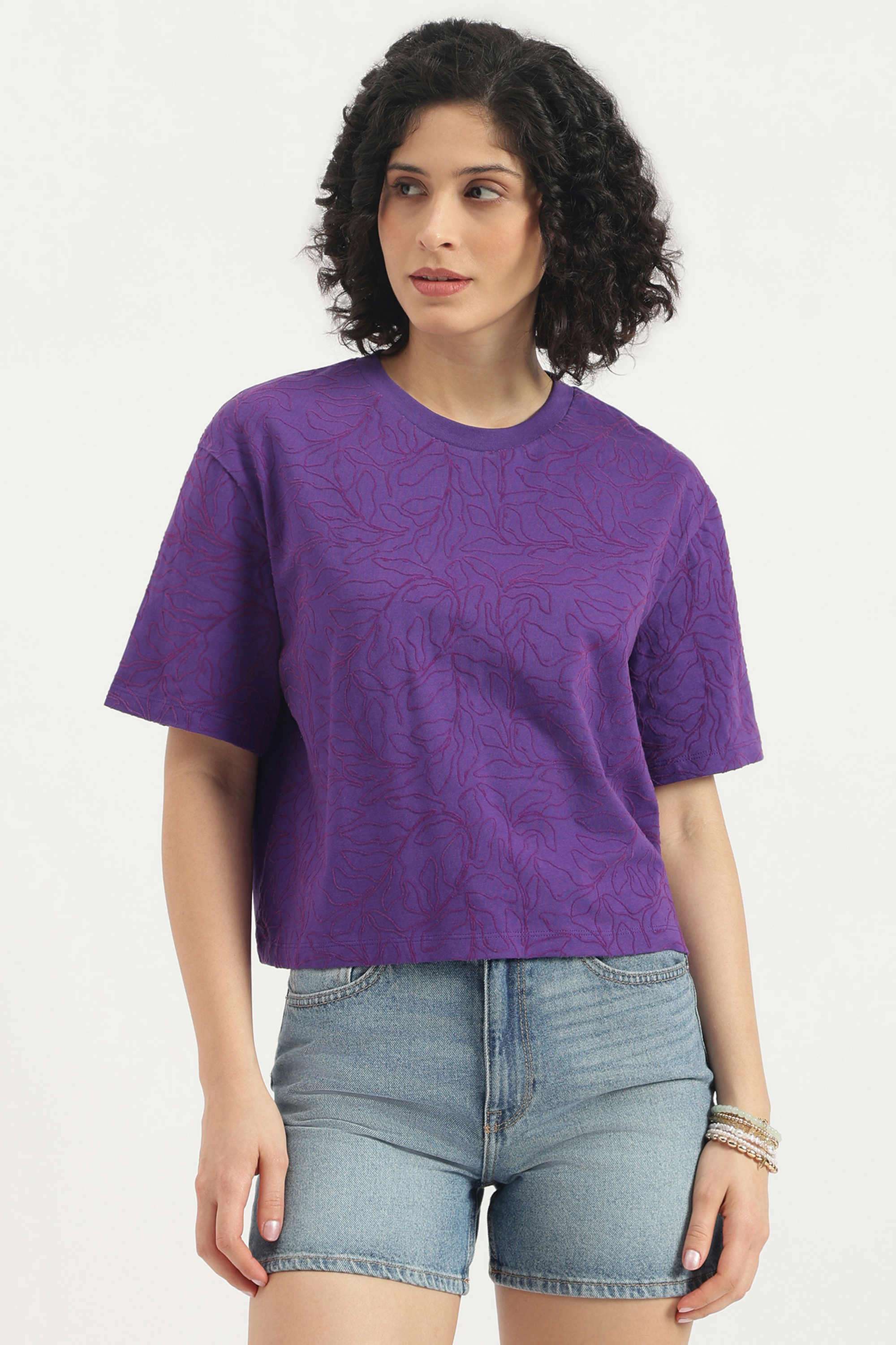 Printed-Blended-Fabric-Women-s-T-Shirt