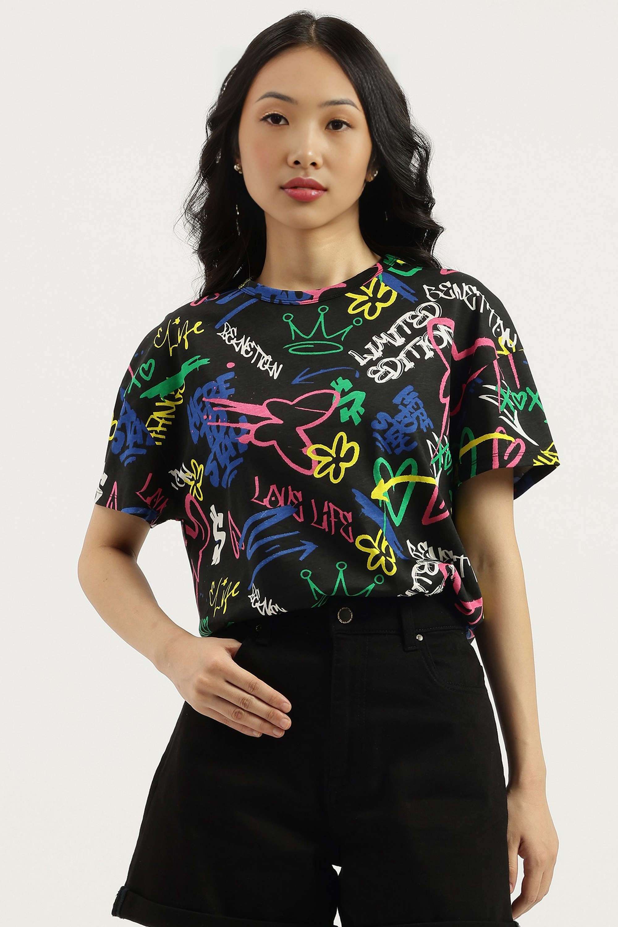 Solid-Blended-Fabric-Regular-Fit-Women-s-Top