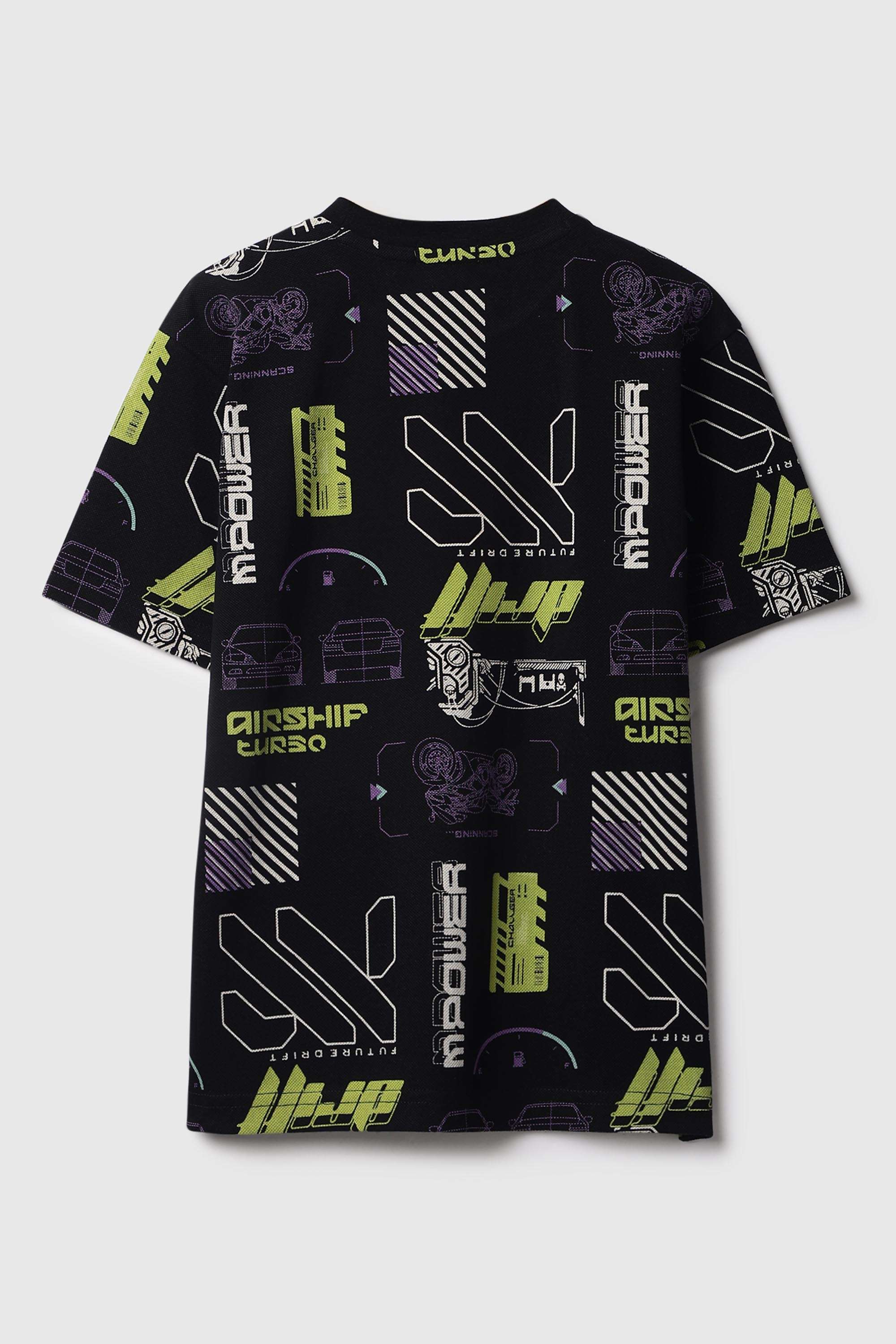 Graphic-Print-Cotton-Round-Neck-Boys-T-Shirt