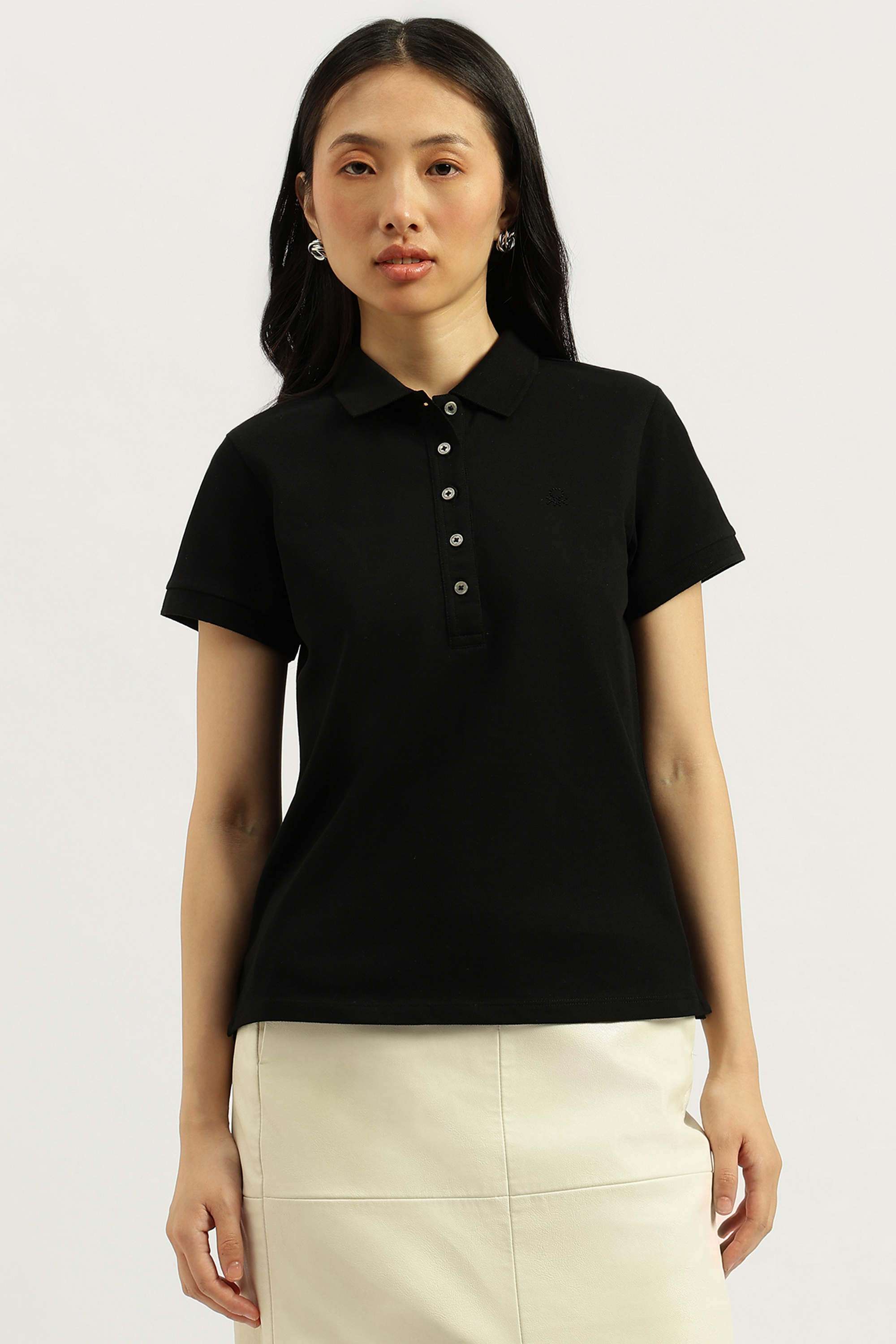 Solid-Blended-Fabric-Regular-Fit-Women-s-Top