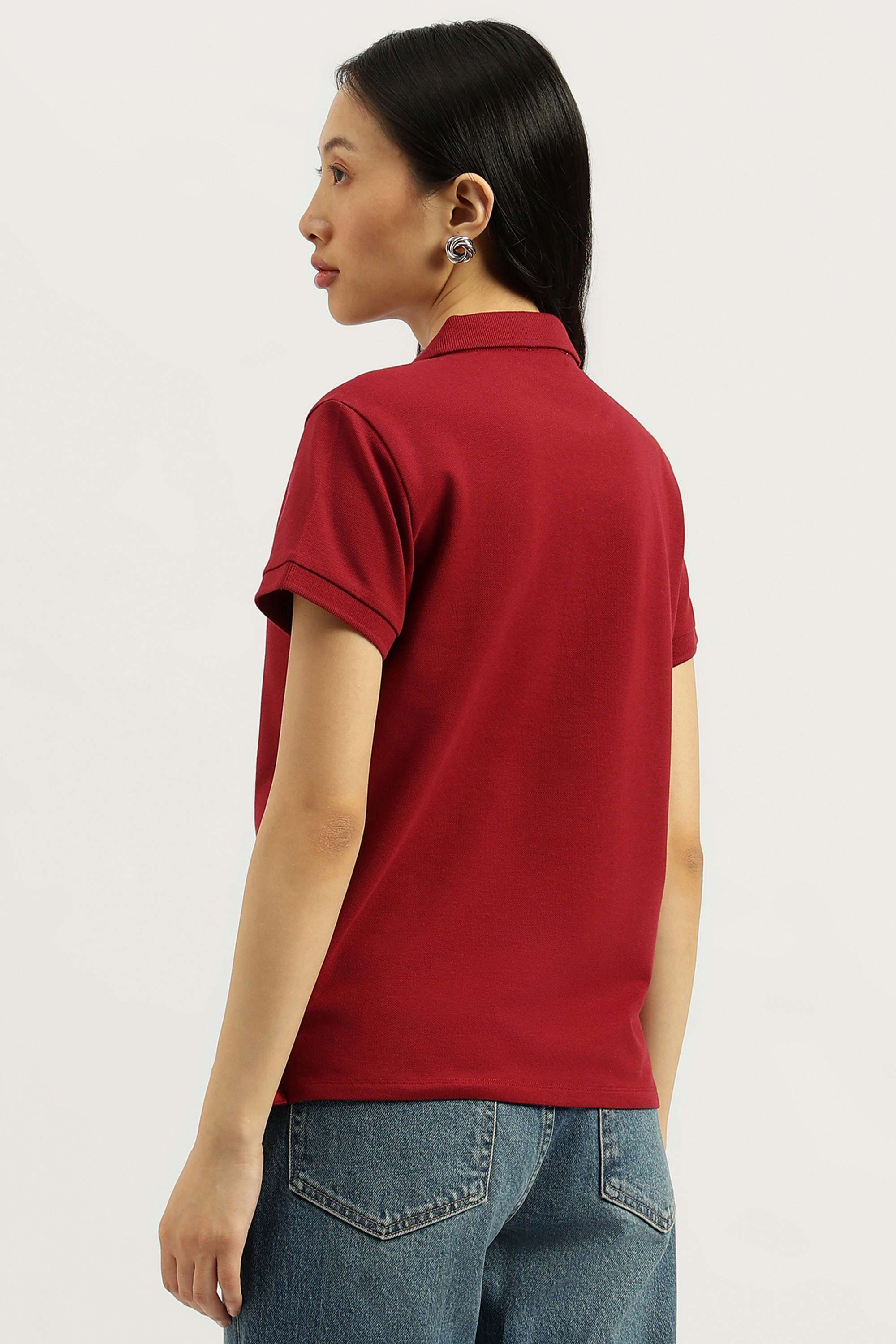 Solid-Blended-Fabric-Regular-Fit-Women-s-Top