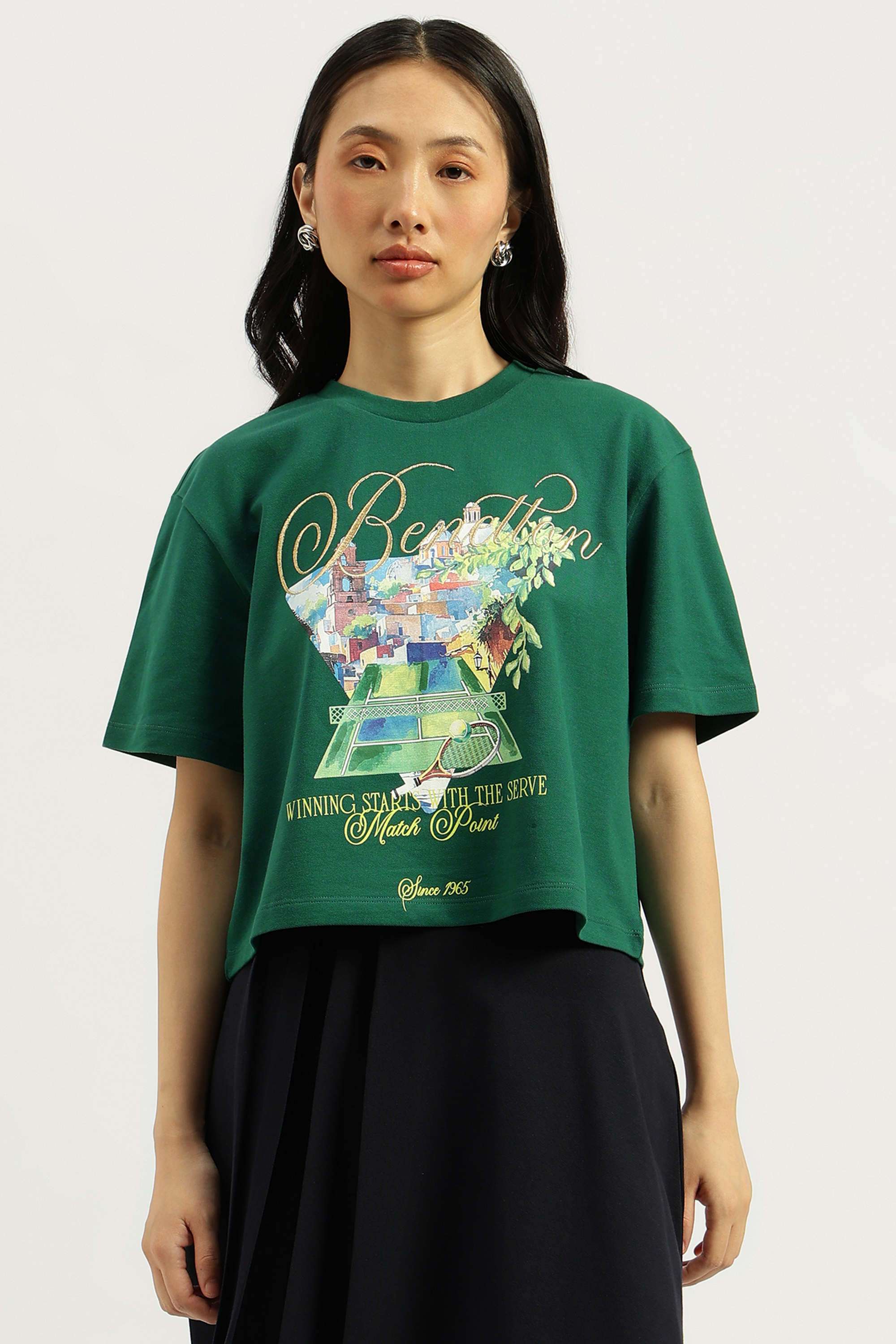 Solid-Blended-Fabric-Regular-Fit-Women-s-Top