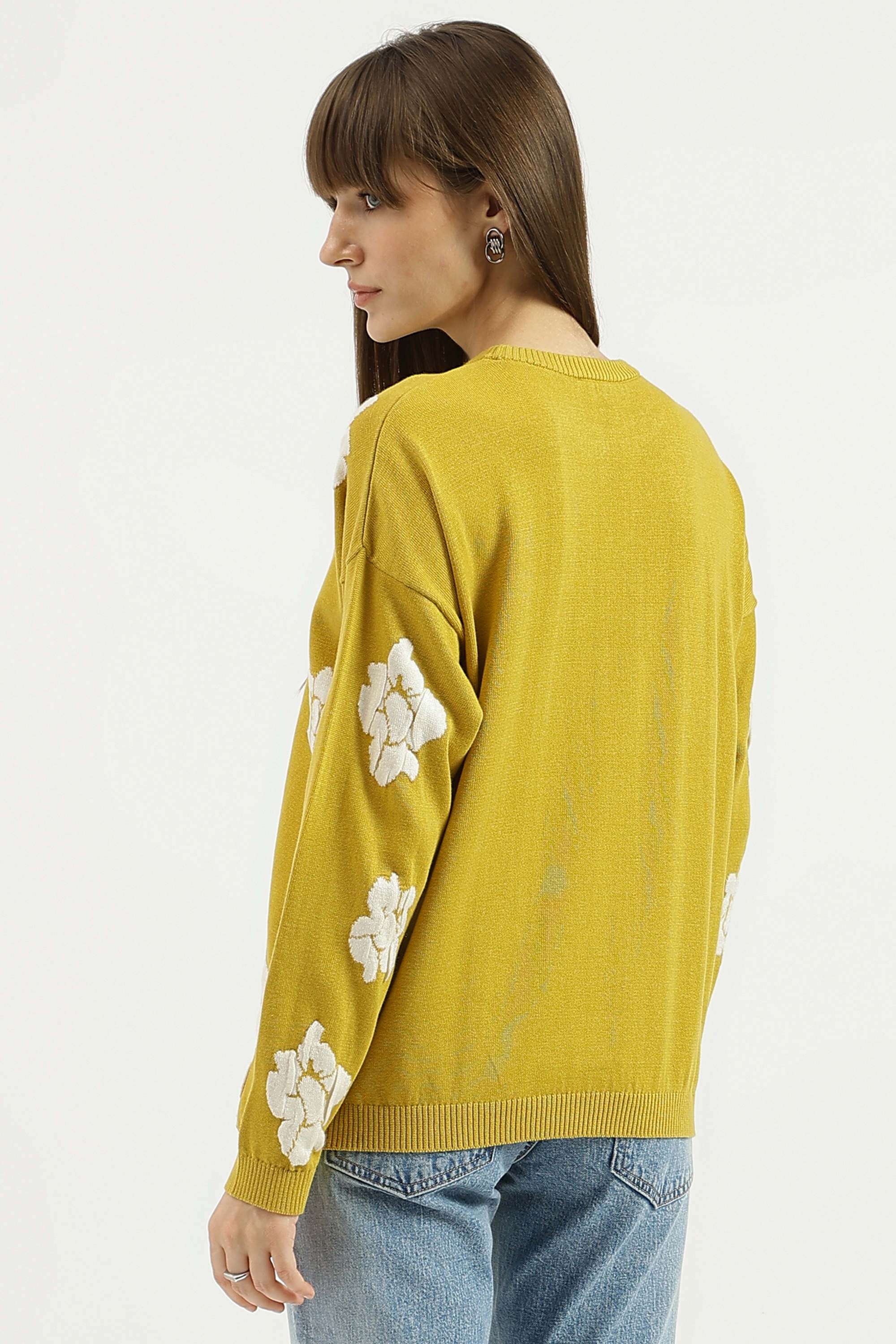 Solid-Blended-Fabric-Regular-Fit-Women-s-Sweater