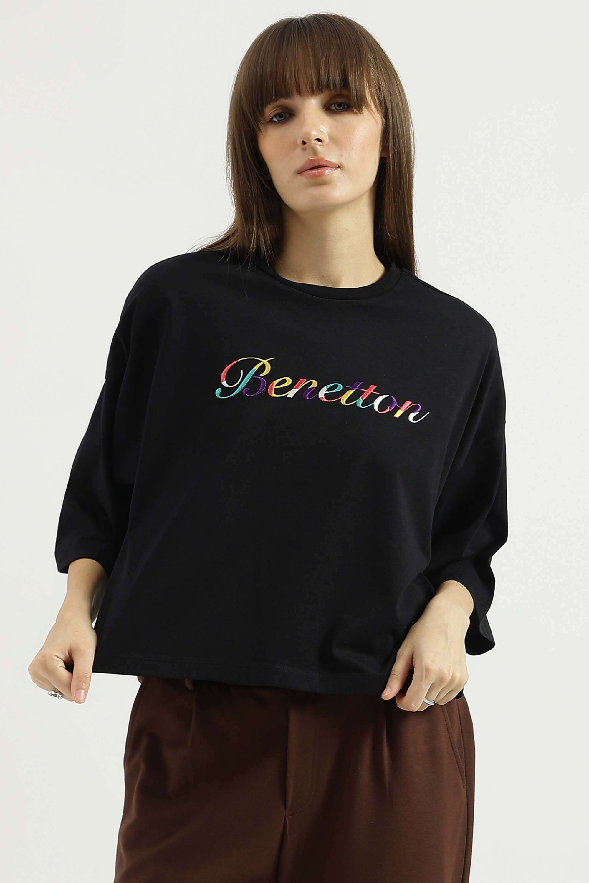 Solid-Blended-Fabric-Regular-Fit-Women-s-Top