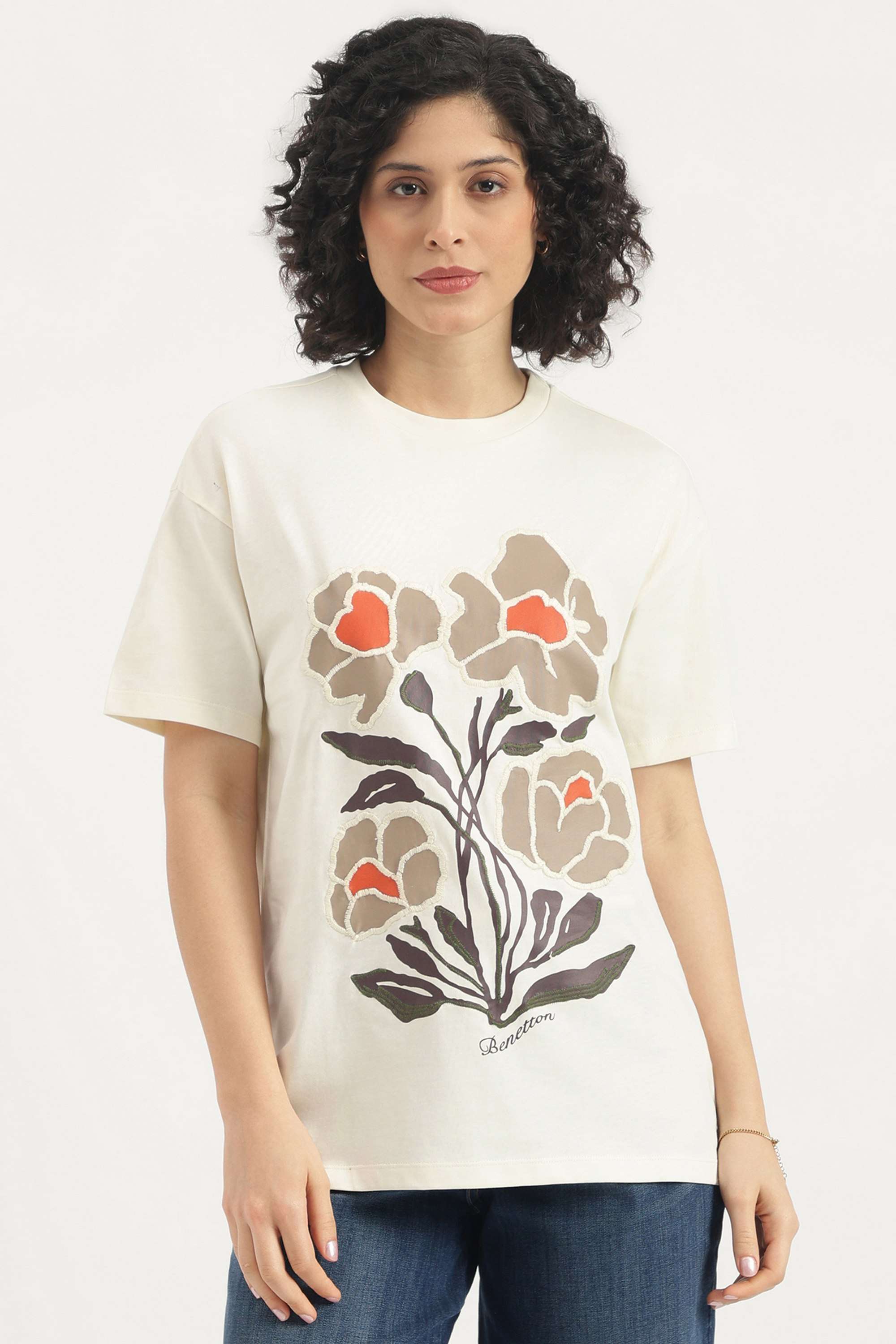 Printed-Blended-Fabric-Women-s-T-Shirt