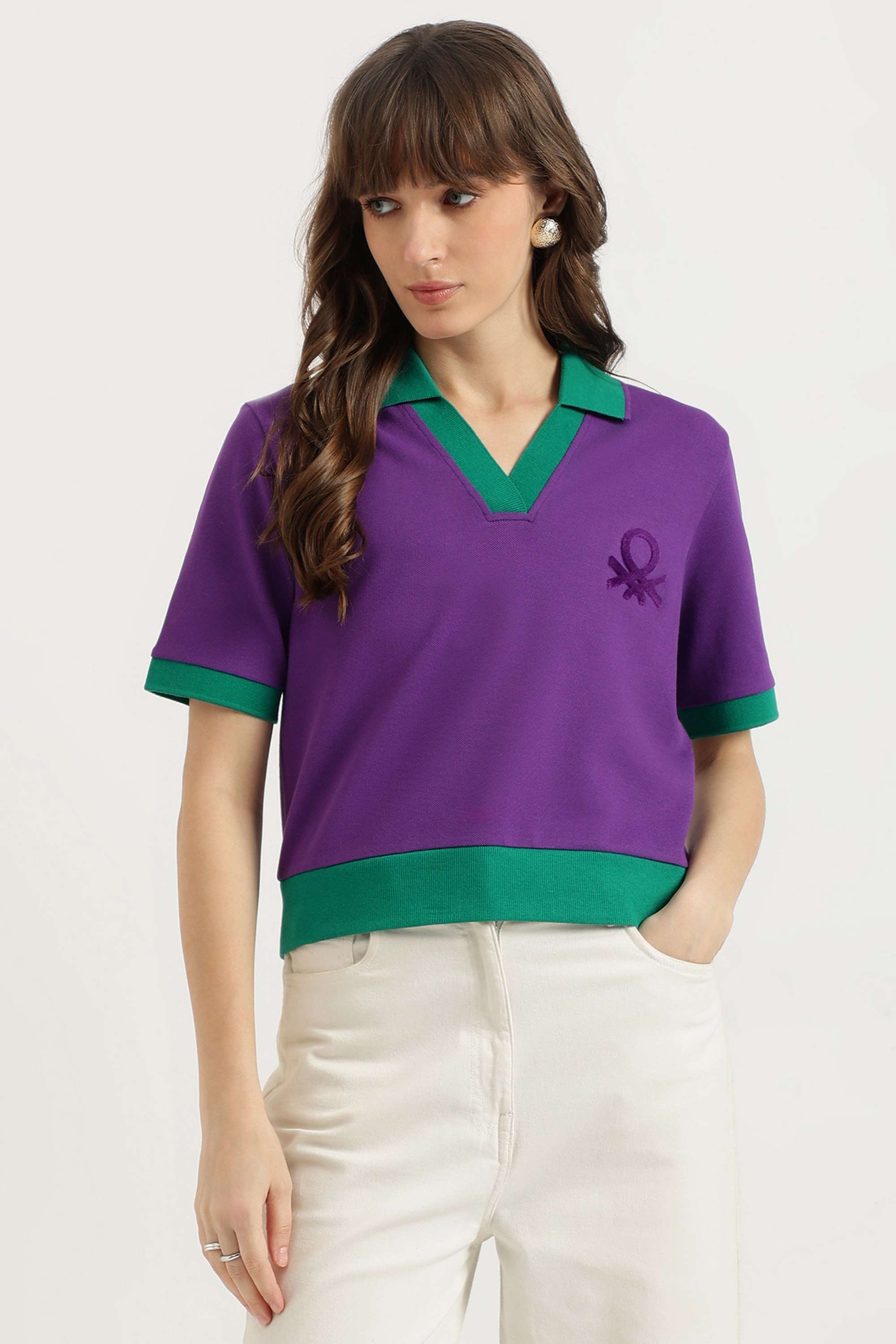 Printed-Blended-Fabric-Women-s-T-Shirt