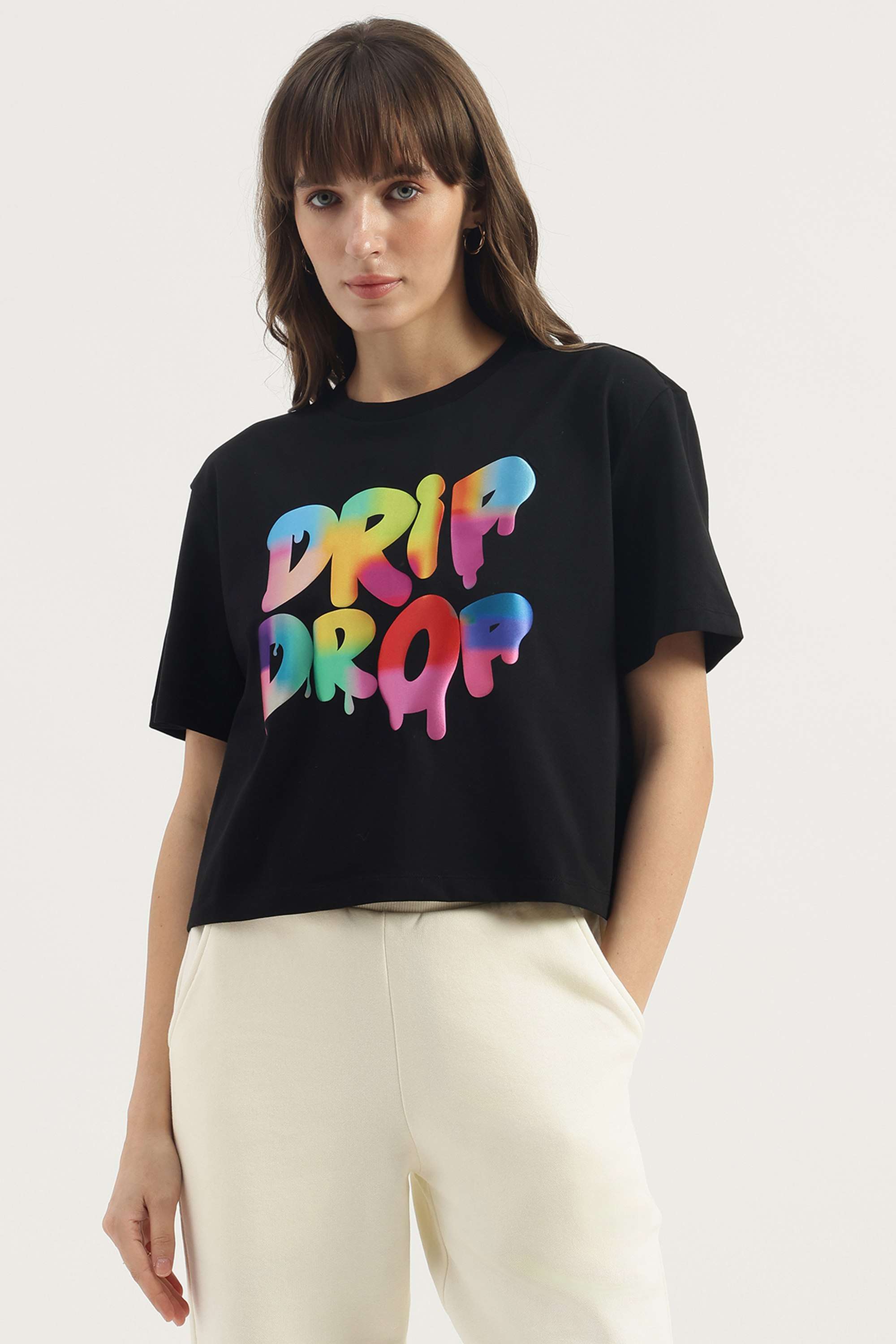 Printed-Blended-Fabric-Women-s-T-Shirt