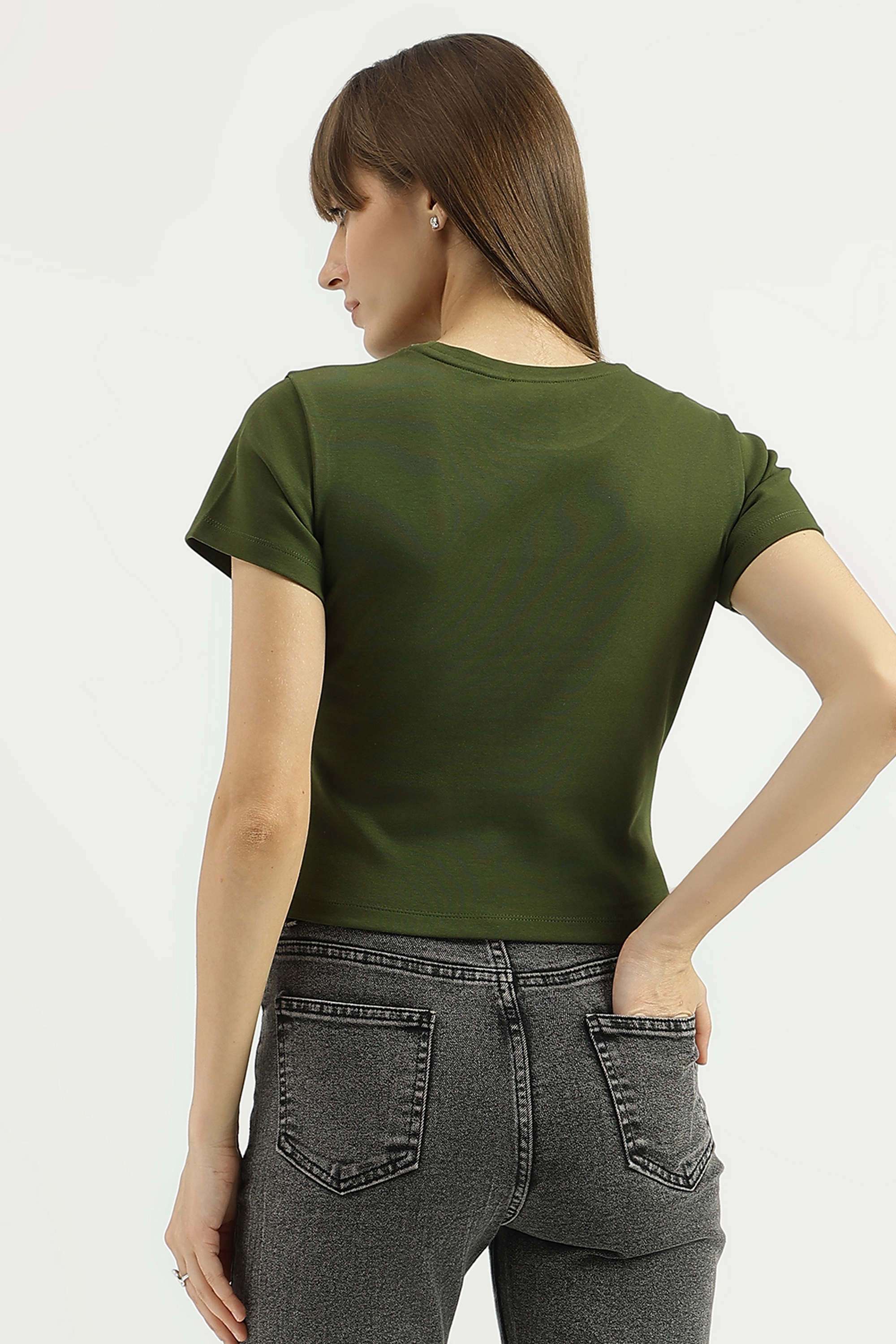 Solid-Blended-Fabric-Regular-Fit-Women-s-Top