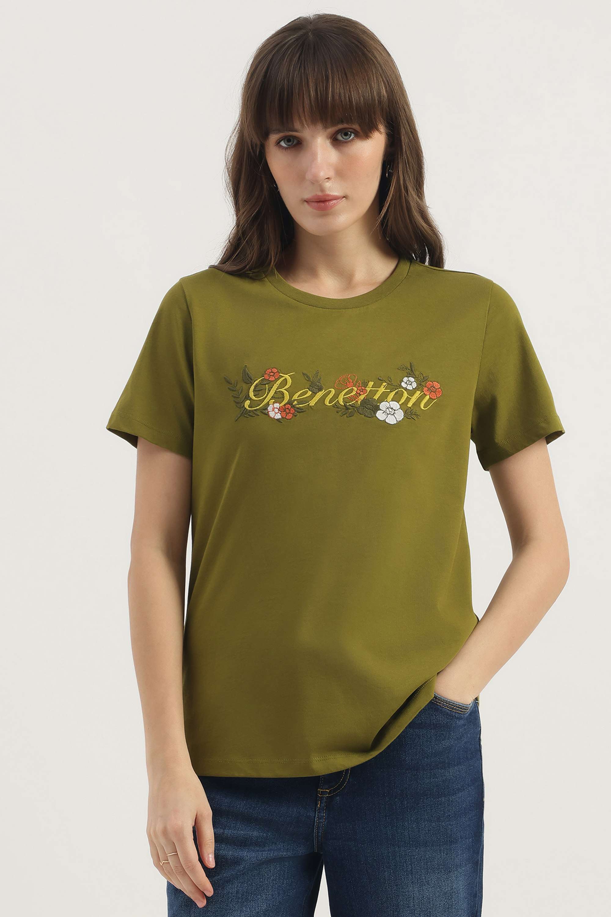Printed-Blended-Fabric-Women-s-T-Shirt
